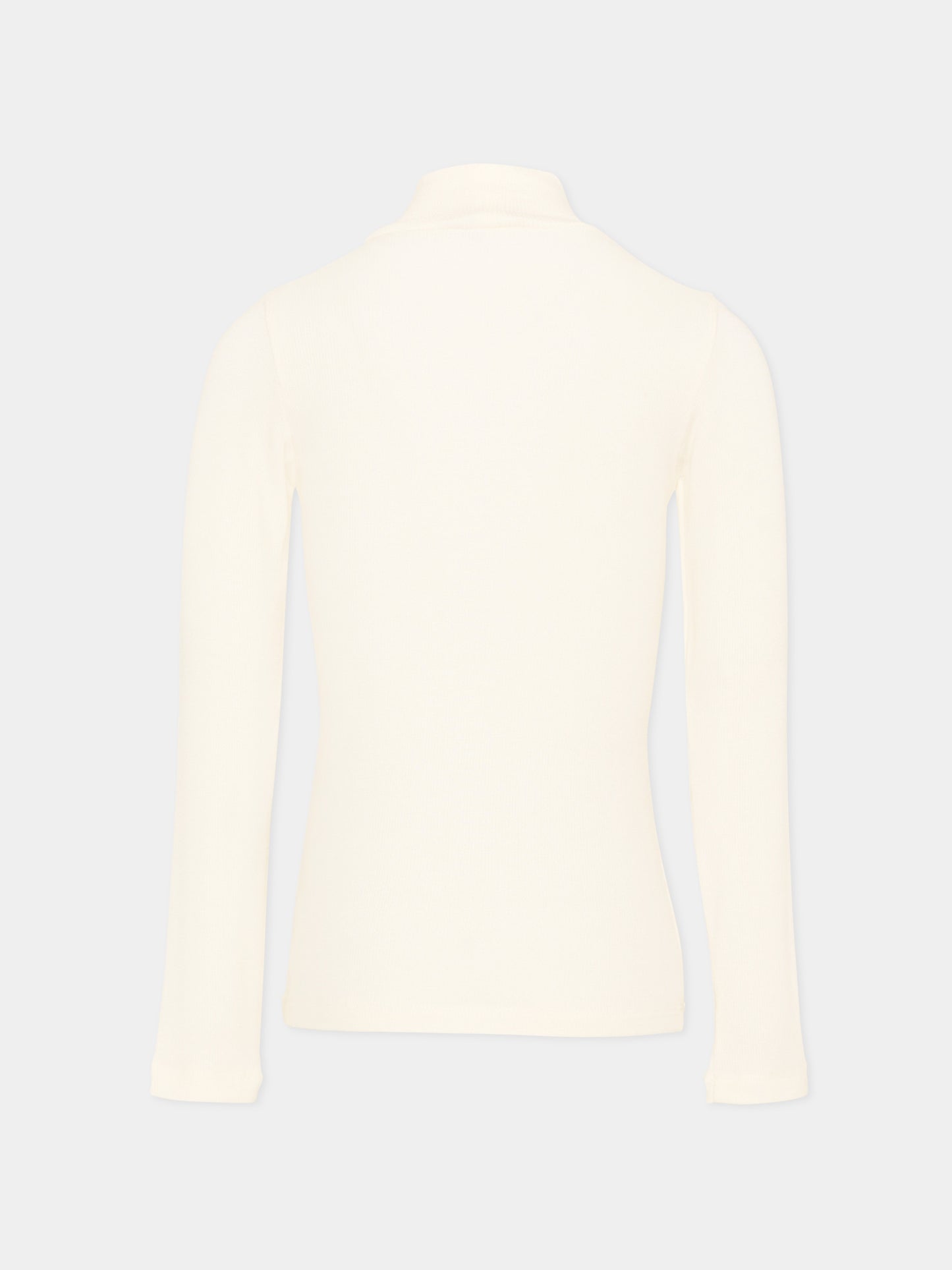 Dolcevita avorio in maglia per bambina con logo,Monnalisa,17HLUC 8212 0001