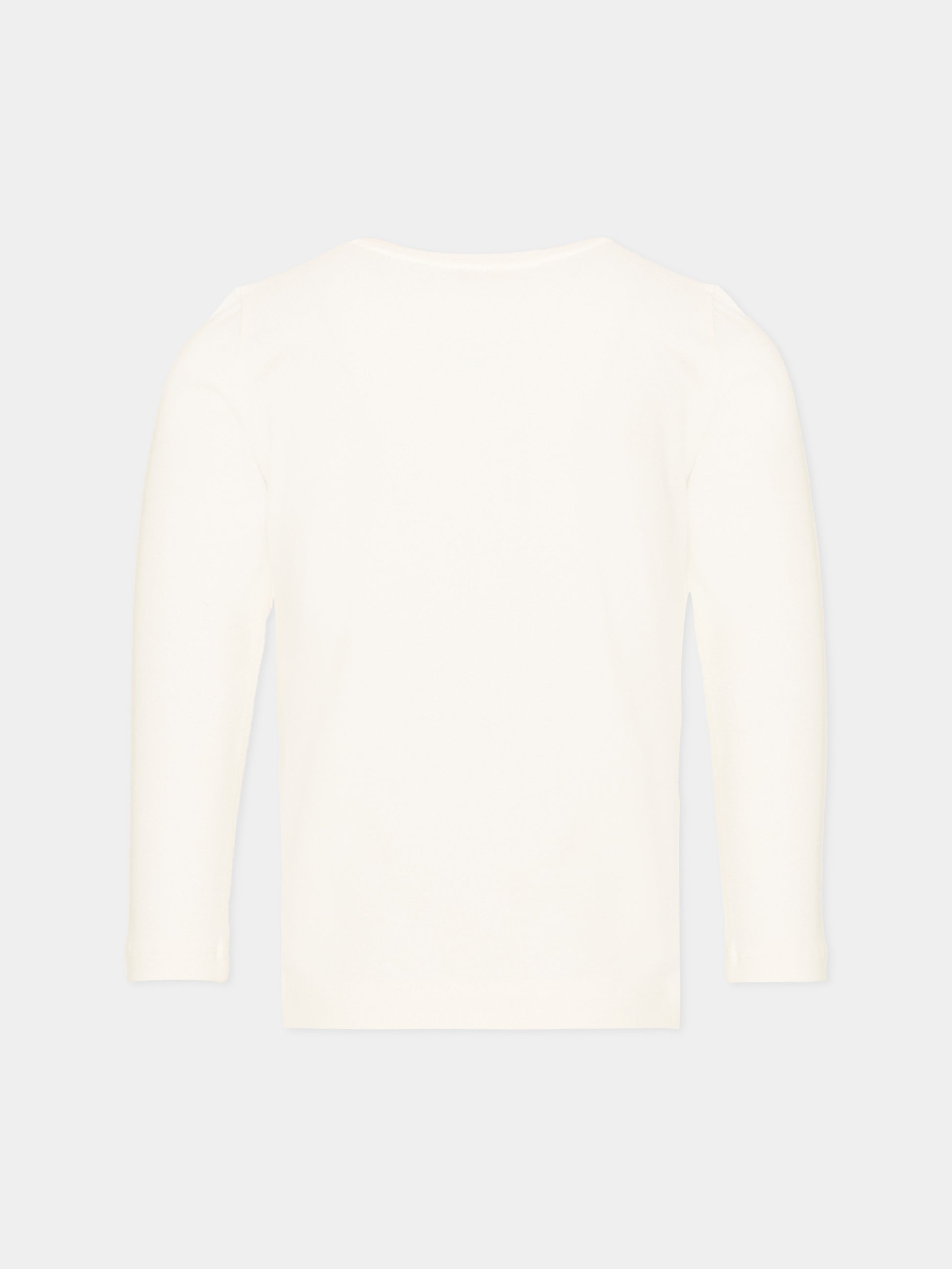 T-shirt avorio per bambina con orsetto,Monnalisa,19H607 8015 0132