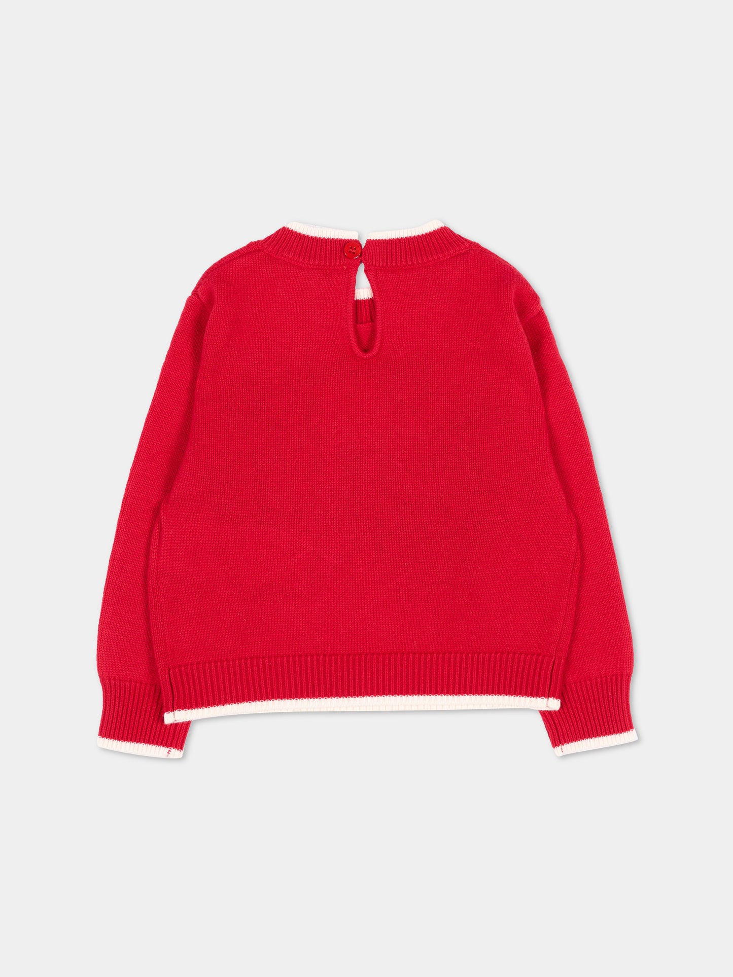 Maglione rosso per neonata con cane,Monnalisa,39H616 8066 0043