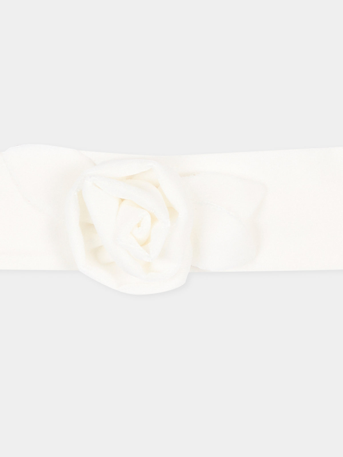 Fascia avorio per neonata con fiore,Monnalisa,73H004 8803 0001