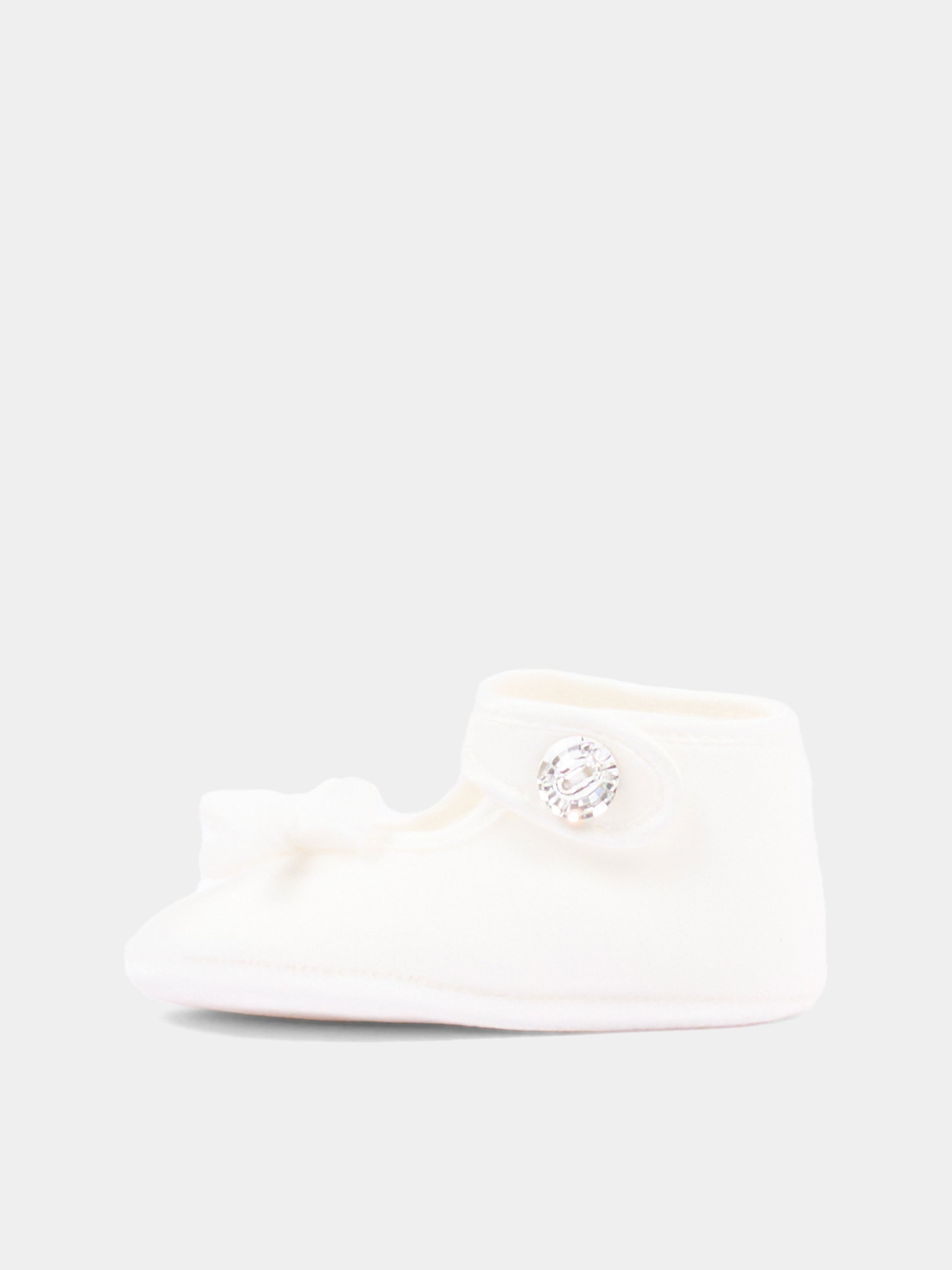 Ballerine avorio per neonata con fiocco,Monnalisa,73H001 8803 0001