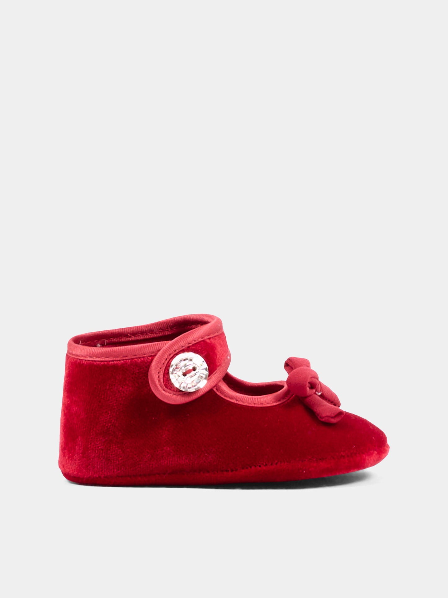 Ballerine rosse per neonata con fiocco,Monnalisa,73H001 8803 0043