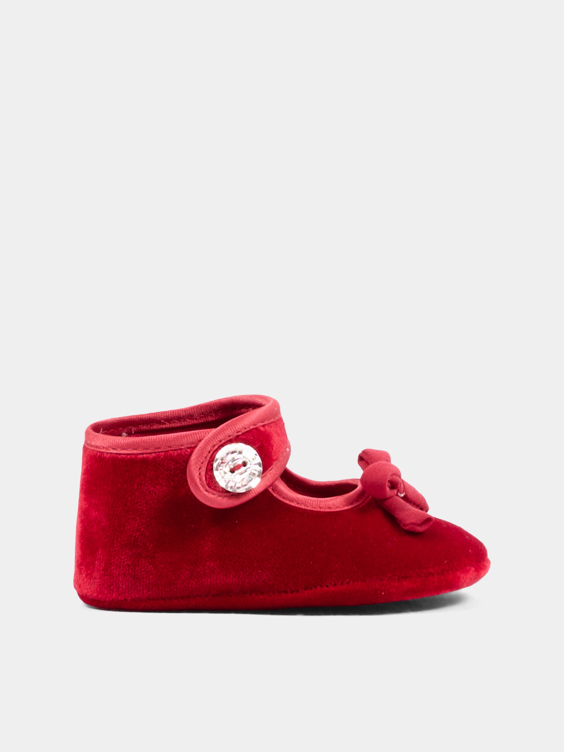 Ballerine rosse per neonata con fiocco,Monnalisa,73H001 8803 0043
