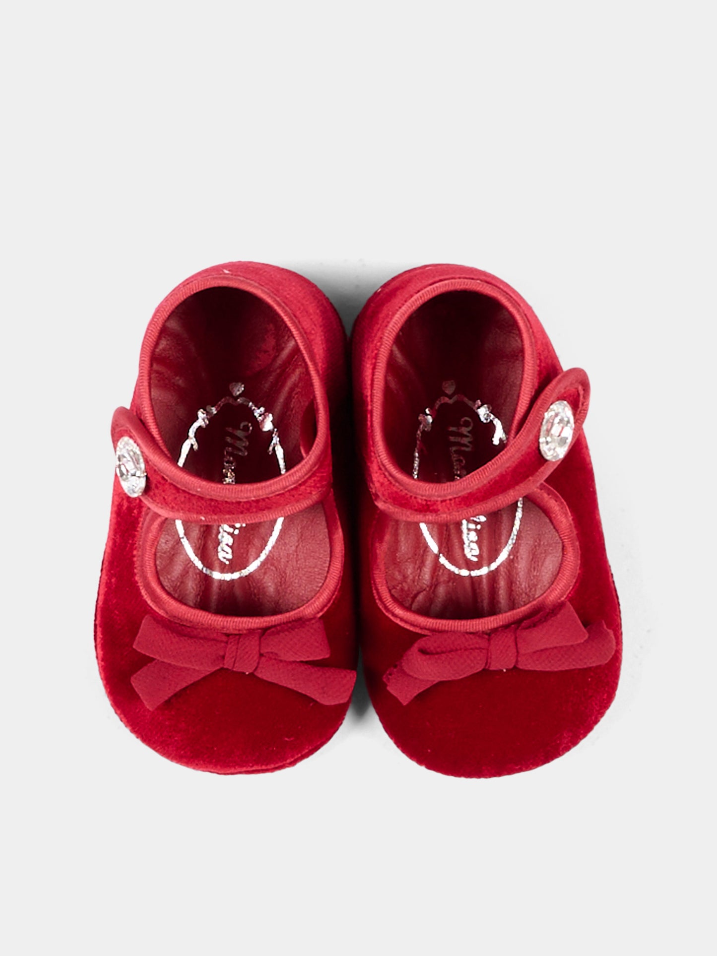 Ballerine rosse per neonata con fiocco,Monnalisa,73H001 8803 0043