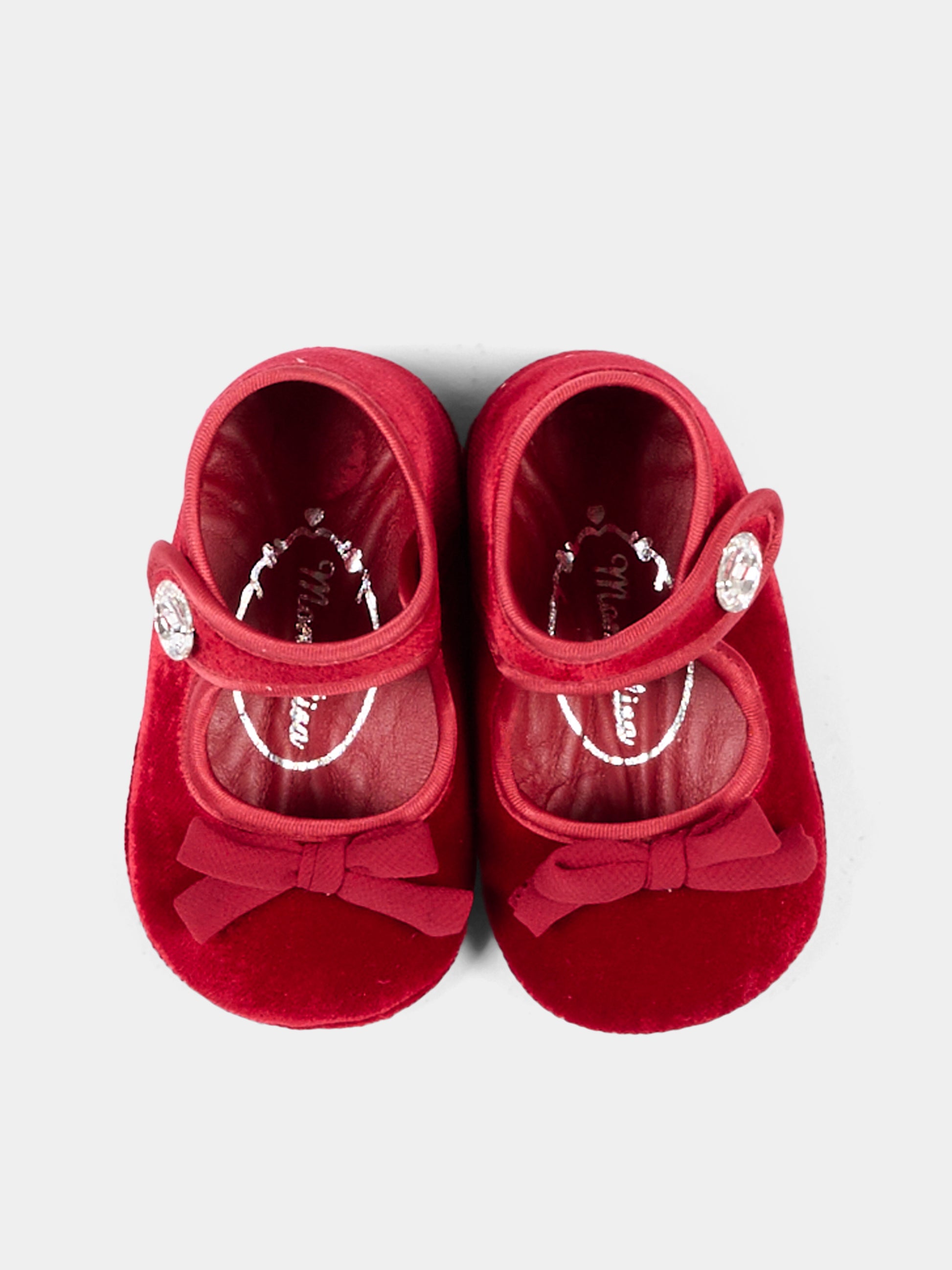 Ballerine rosse per neonata con fiocco,Monnalisa,73H001 8803 0043