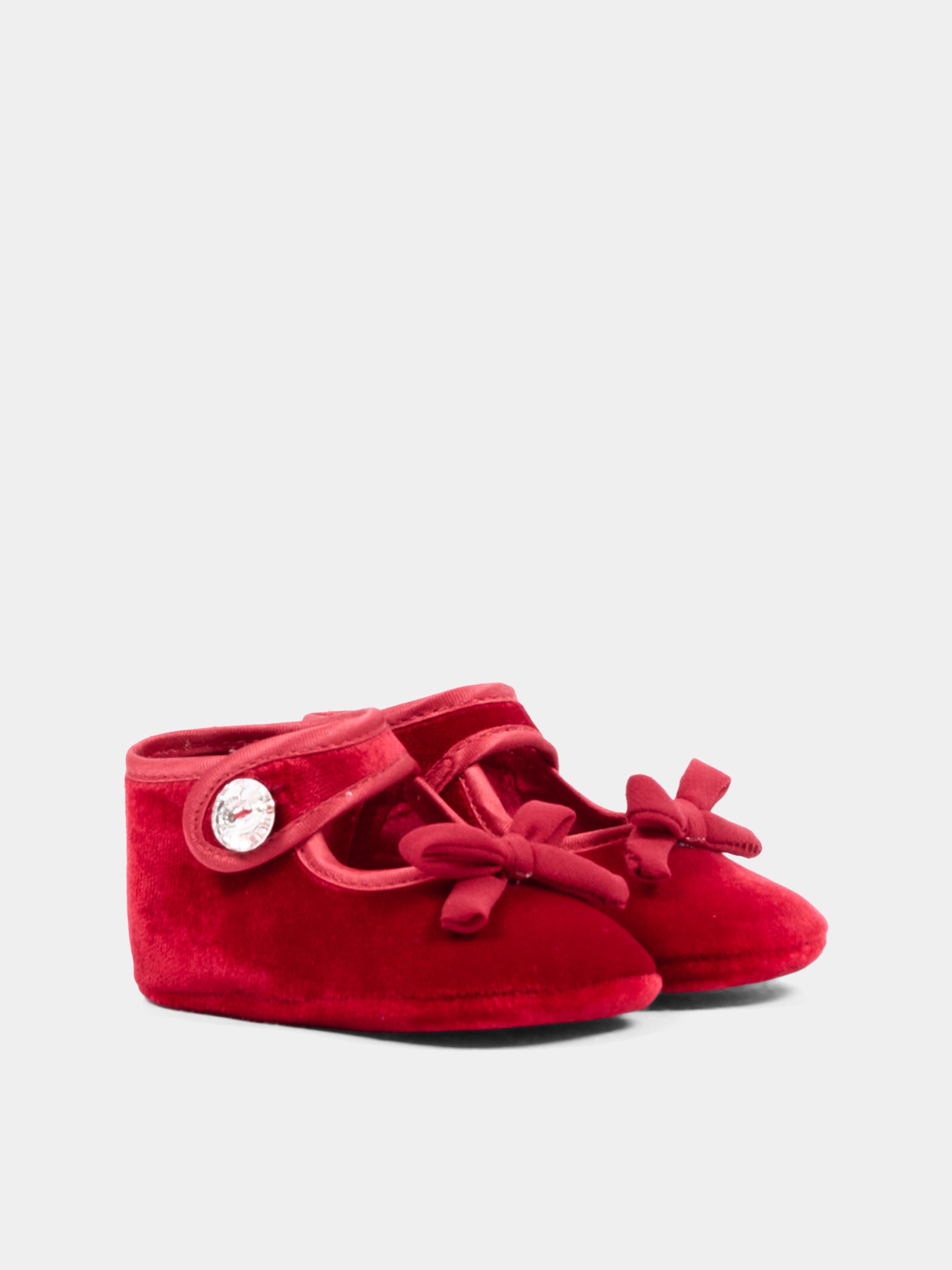 Ballerine rosse per neonata con fiocco,Monnalisa,73H001 8803 0043