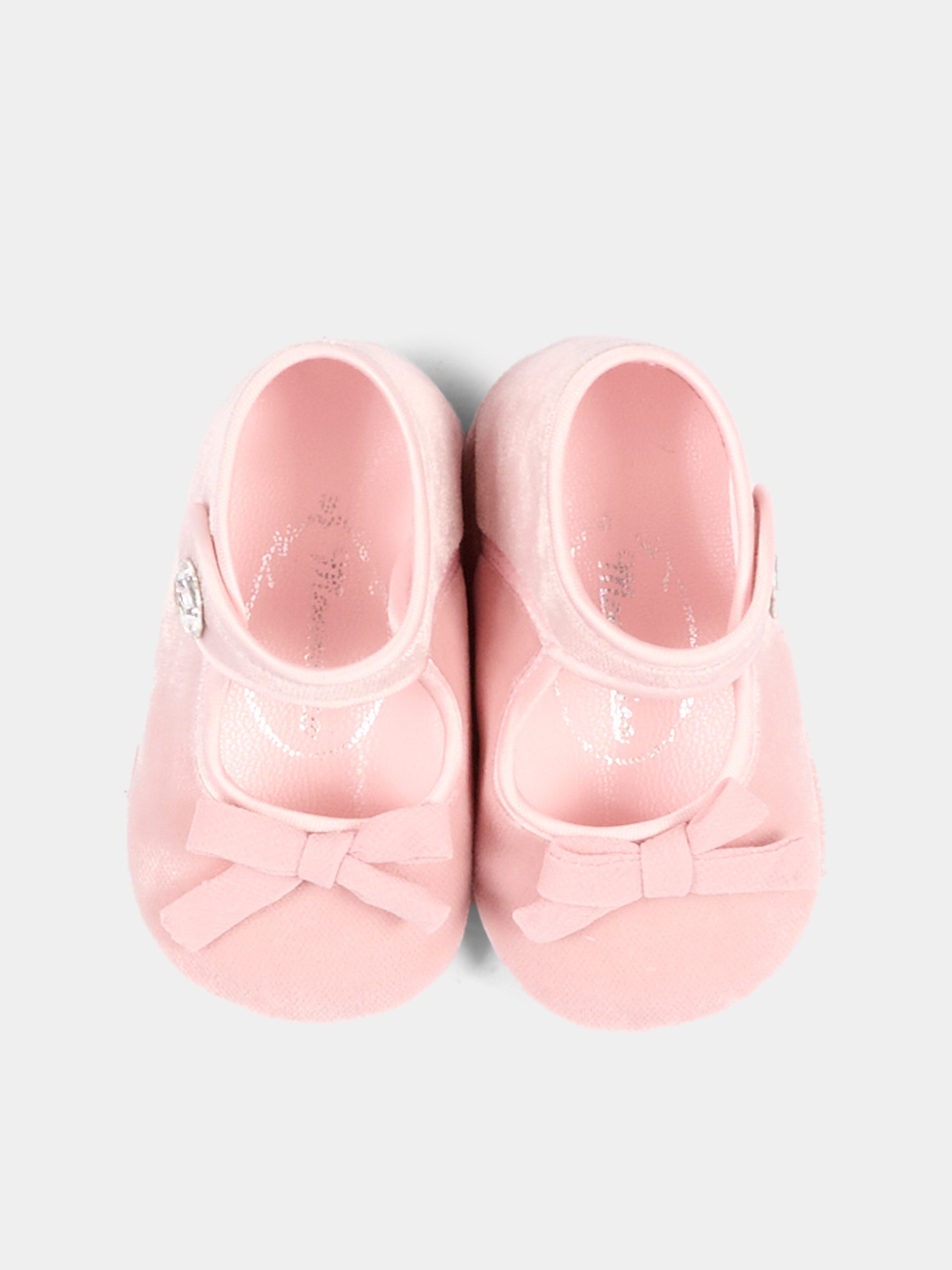 Ballerine rosa per neonata con fiocco,Monnalisa,73H001 8803 0092
