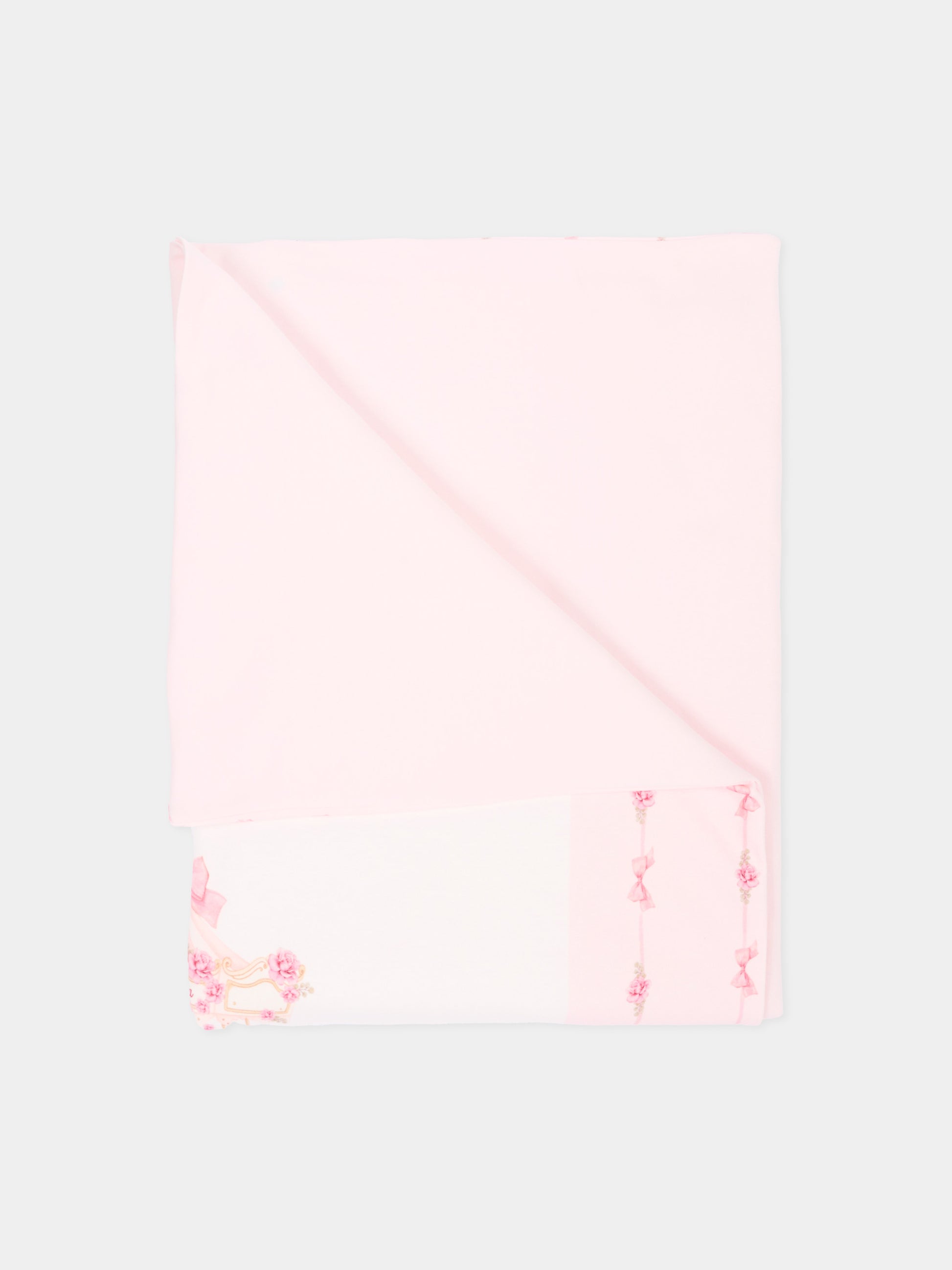 Coperta rosa per neonata con giostra,Monnalisa,35H006 8000 0091