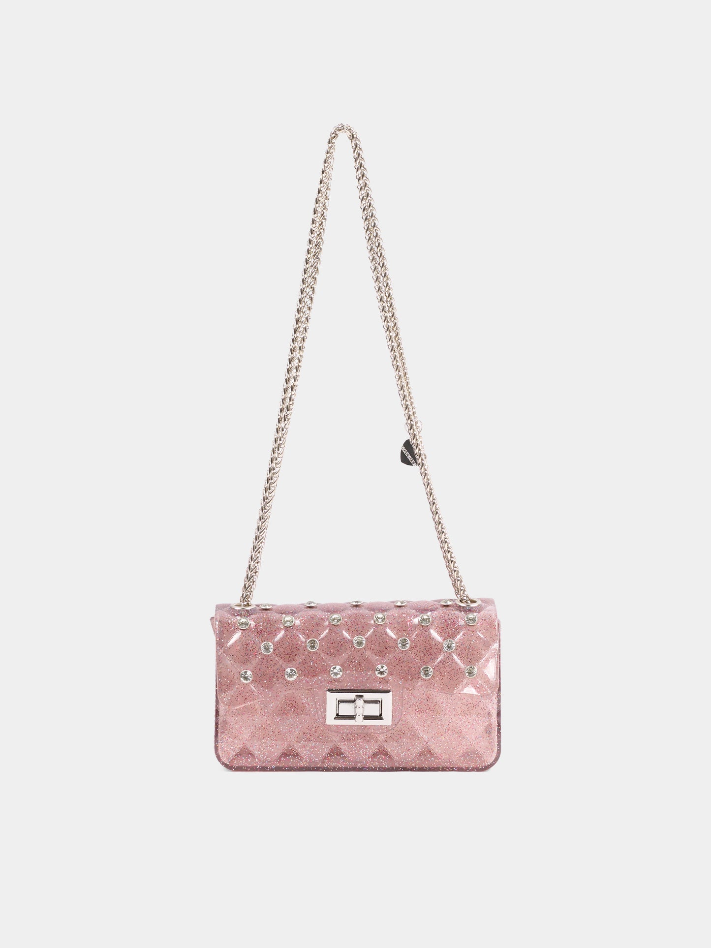 Borsa elegante rosa per bambina con strass,Monnalisa,17H000 8726 094F