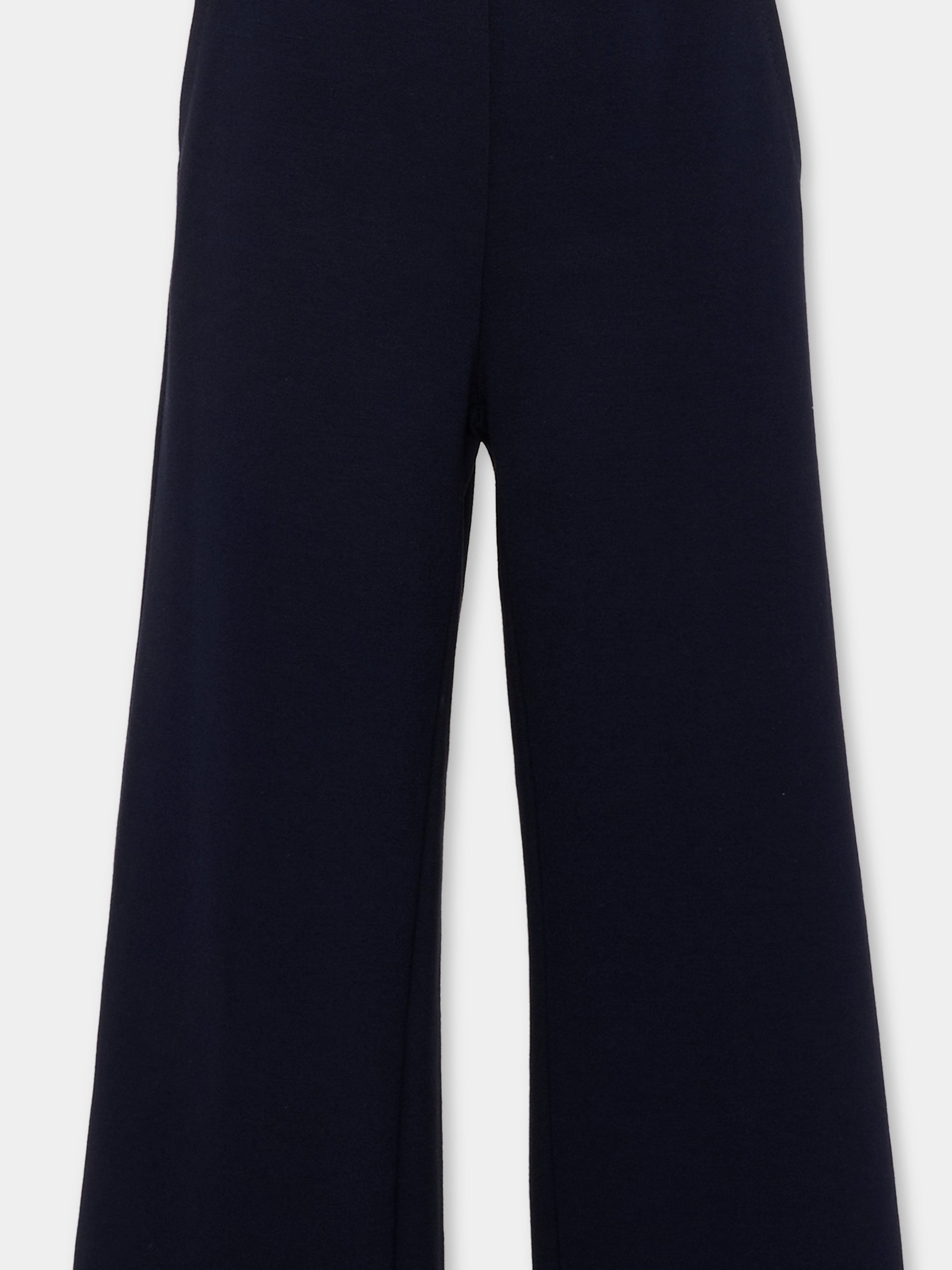 Pantaloni blu per bambina a gamba larga,Monnalisa,18HANT 8225 056S
