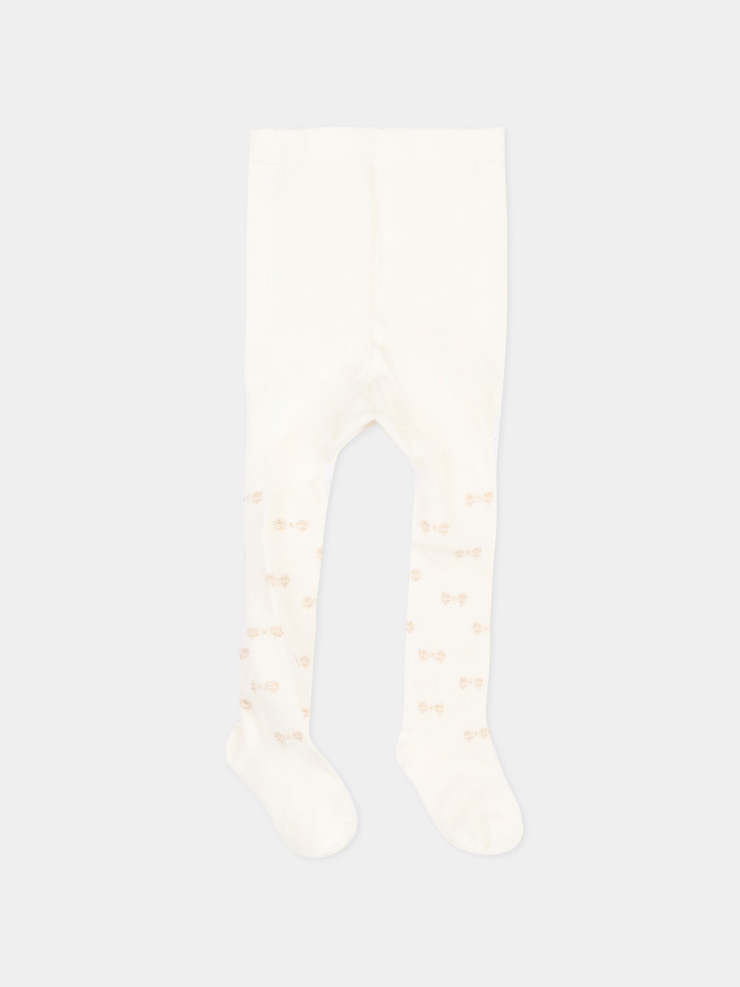 Collant avorio per neonata con fiocchi,Monnalisa,73H006 8082 0170