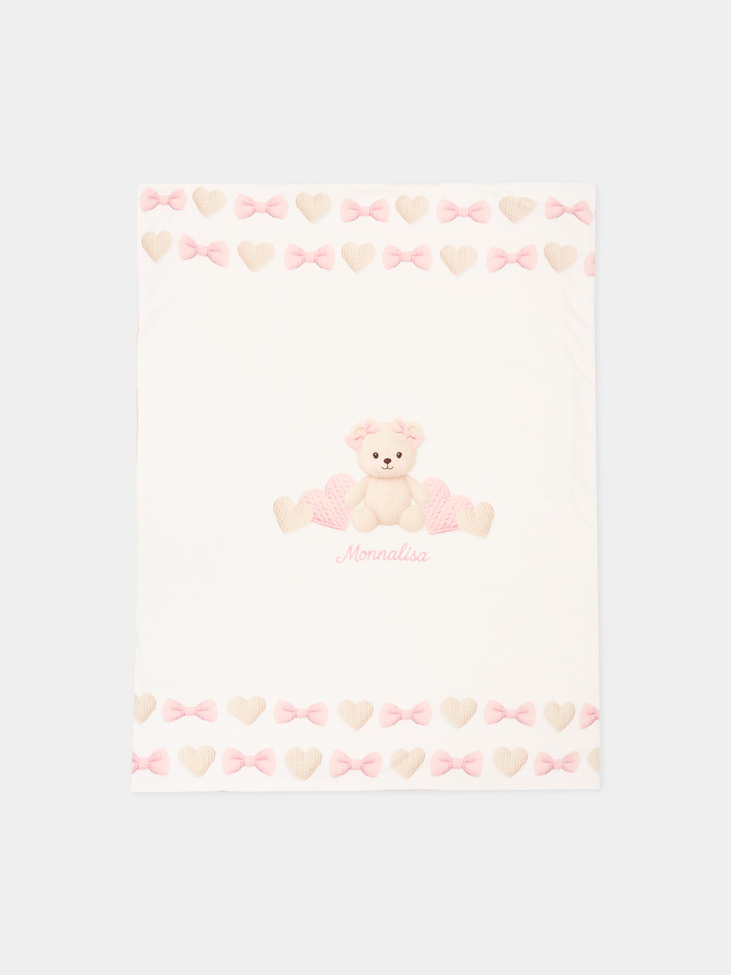 Coperta avorio per neonata con orsetto,Monnalisa,35H002 8001 0191