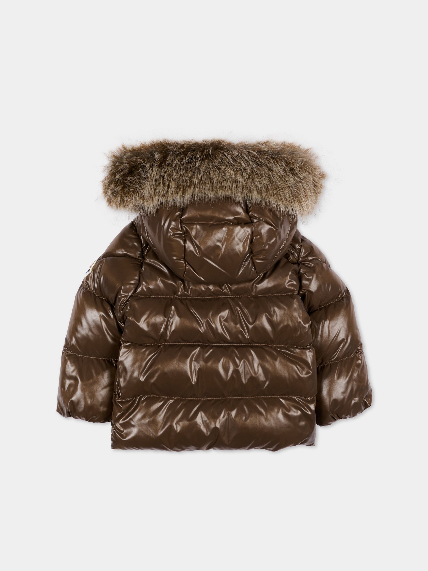 Piumini marrone K2F per neonato con logo,Moncler Kids,L2951 1A00024 597Z8 246