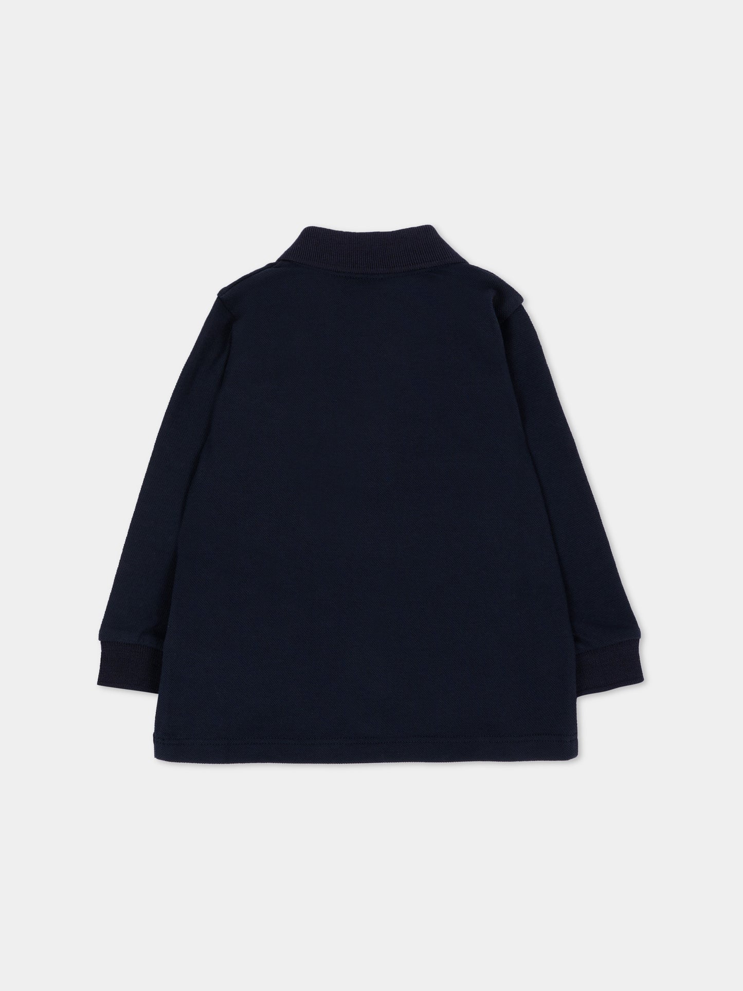 Polo blu per neonato con logo,Moncler Kids,L2951 8B00001 8496F 778