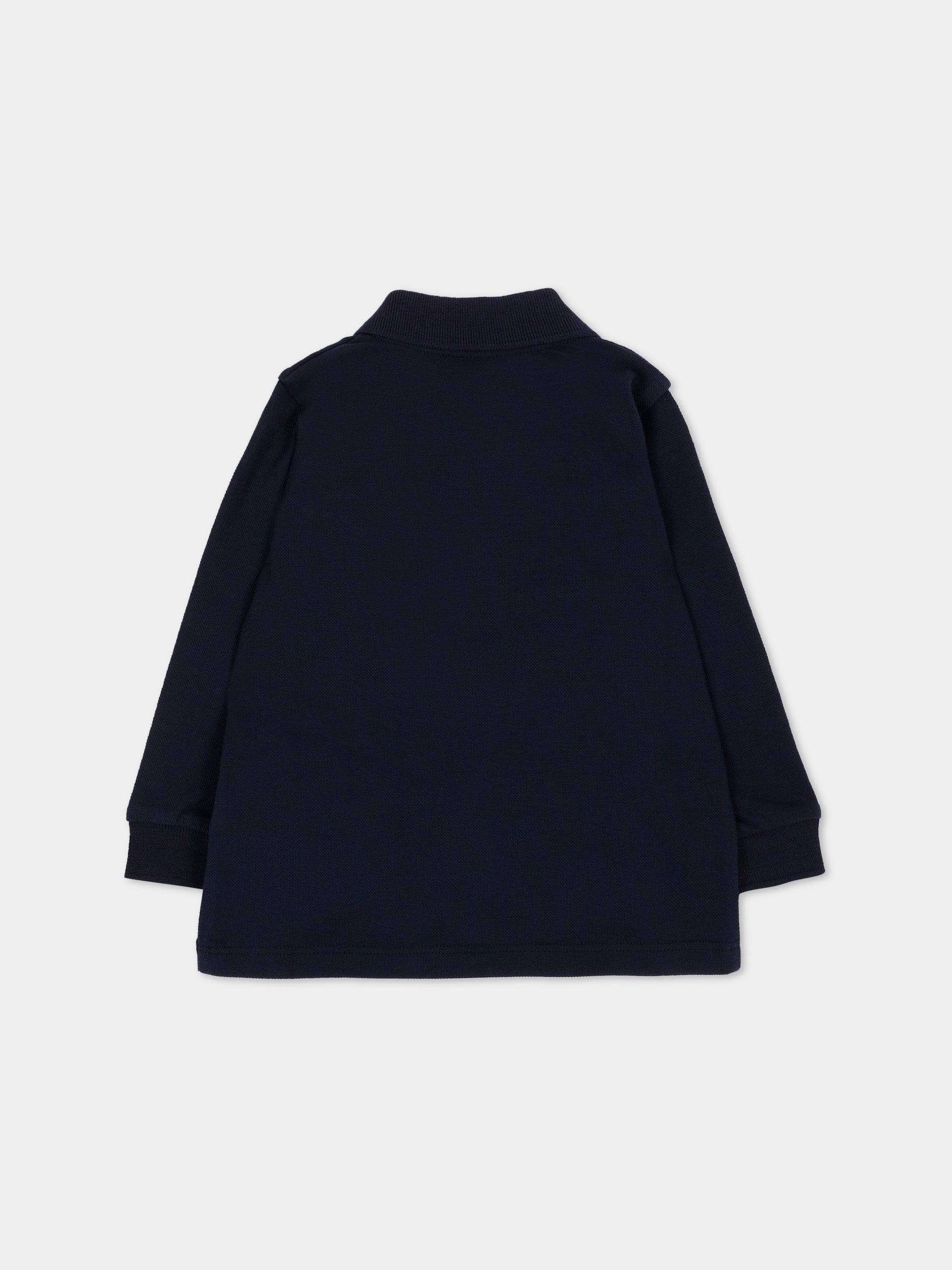 Polo blu per neonato con logo,Moncler Kids,L2951 8B00001 8496F 778