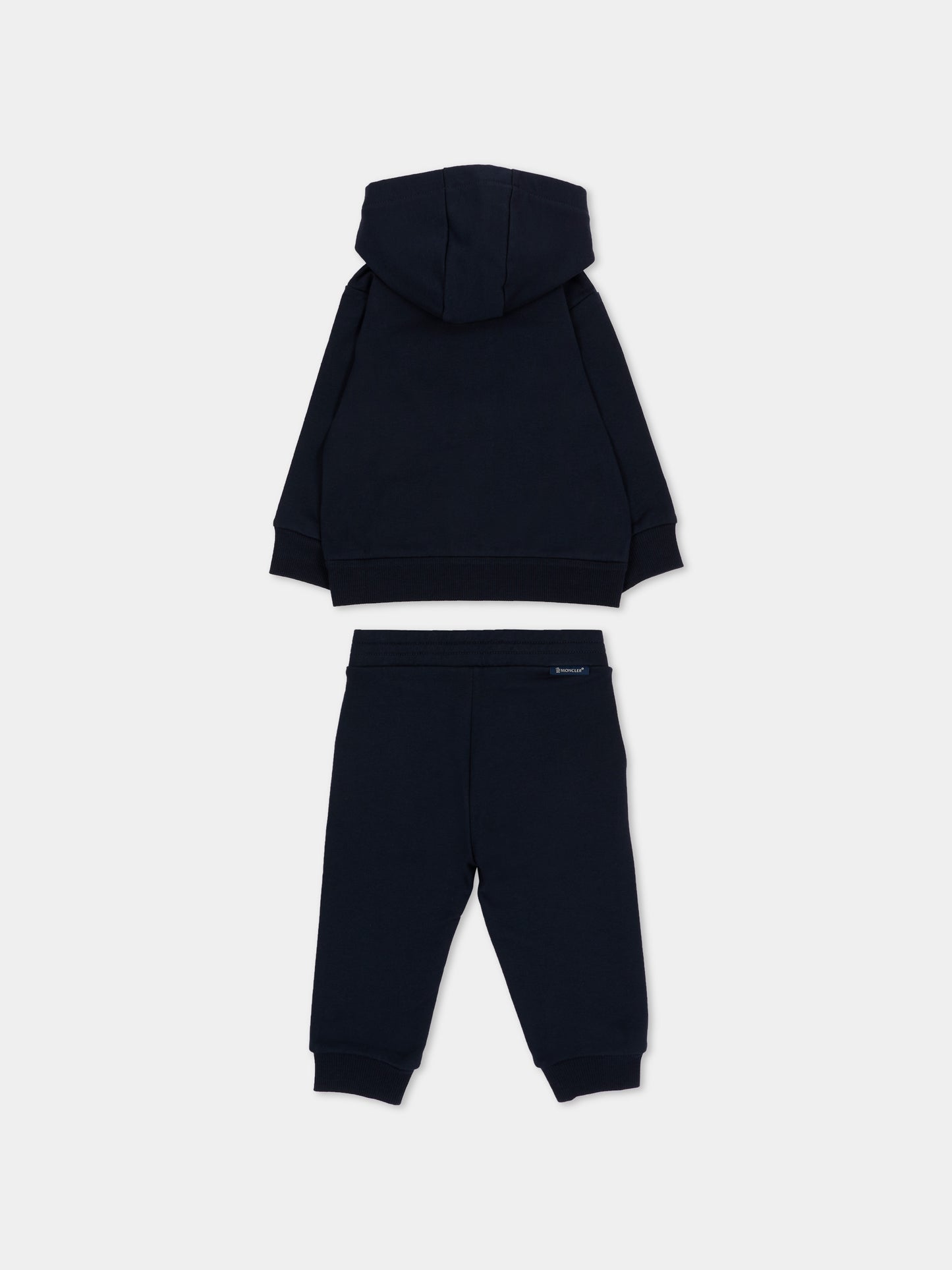 Completo sportivo lungo blu per neonato con logo,Moncler Kids,L2951 8M00011 89AM3 778