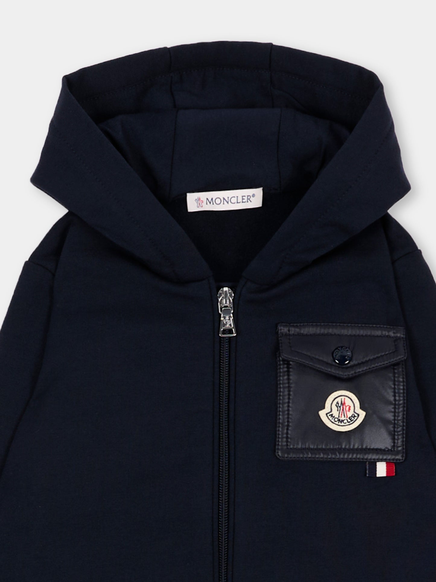 Completo sportivo lungo blu per neonato con logo,Moncler Kids,L2951 8M00011 89AM3 778
