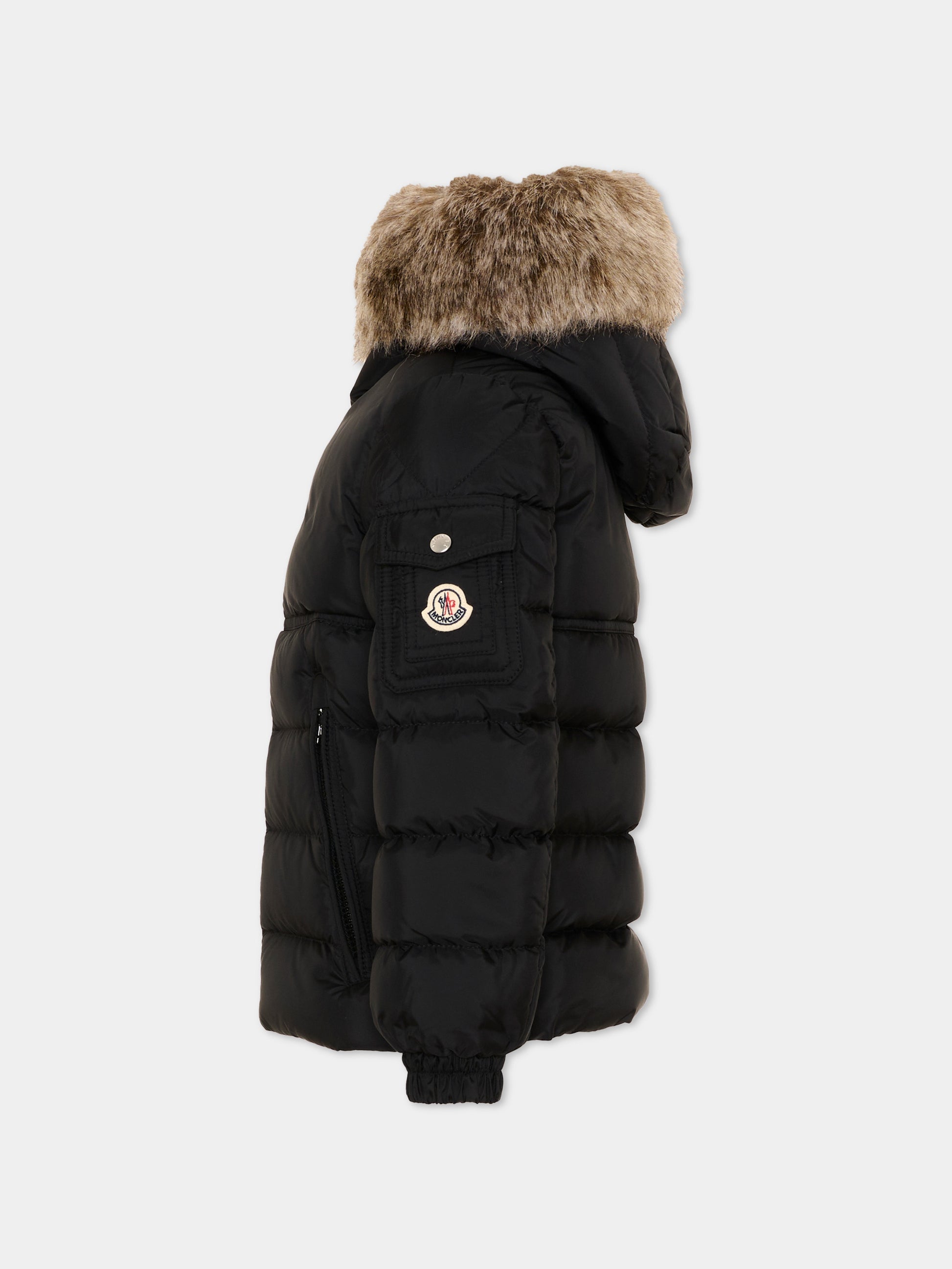 Piumini nero New Byronf per bambini con logo,Moncler Kids,L2954 1A00053 53A5E 999