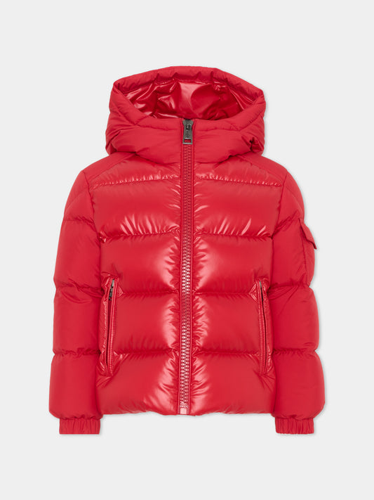 Piumini rosso Hyoseris per bambini con logo,Moncler Kids,L2954 1A00076 597YX 457