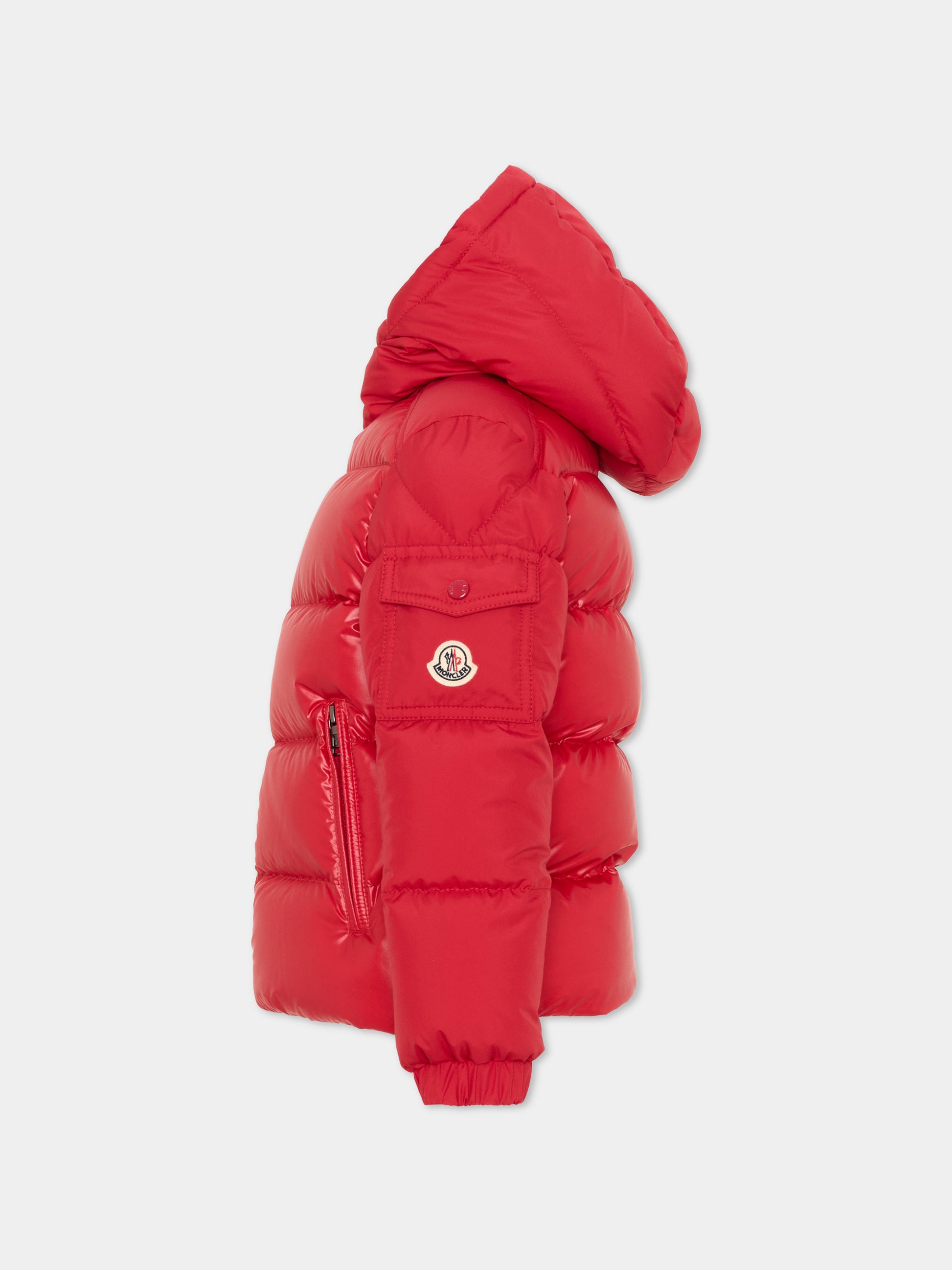 Piumini rosso Hyoseris per bambini con logo,Moncler Kids,L2954 1A00076 597YX 457
