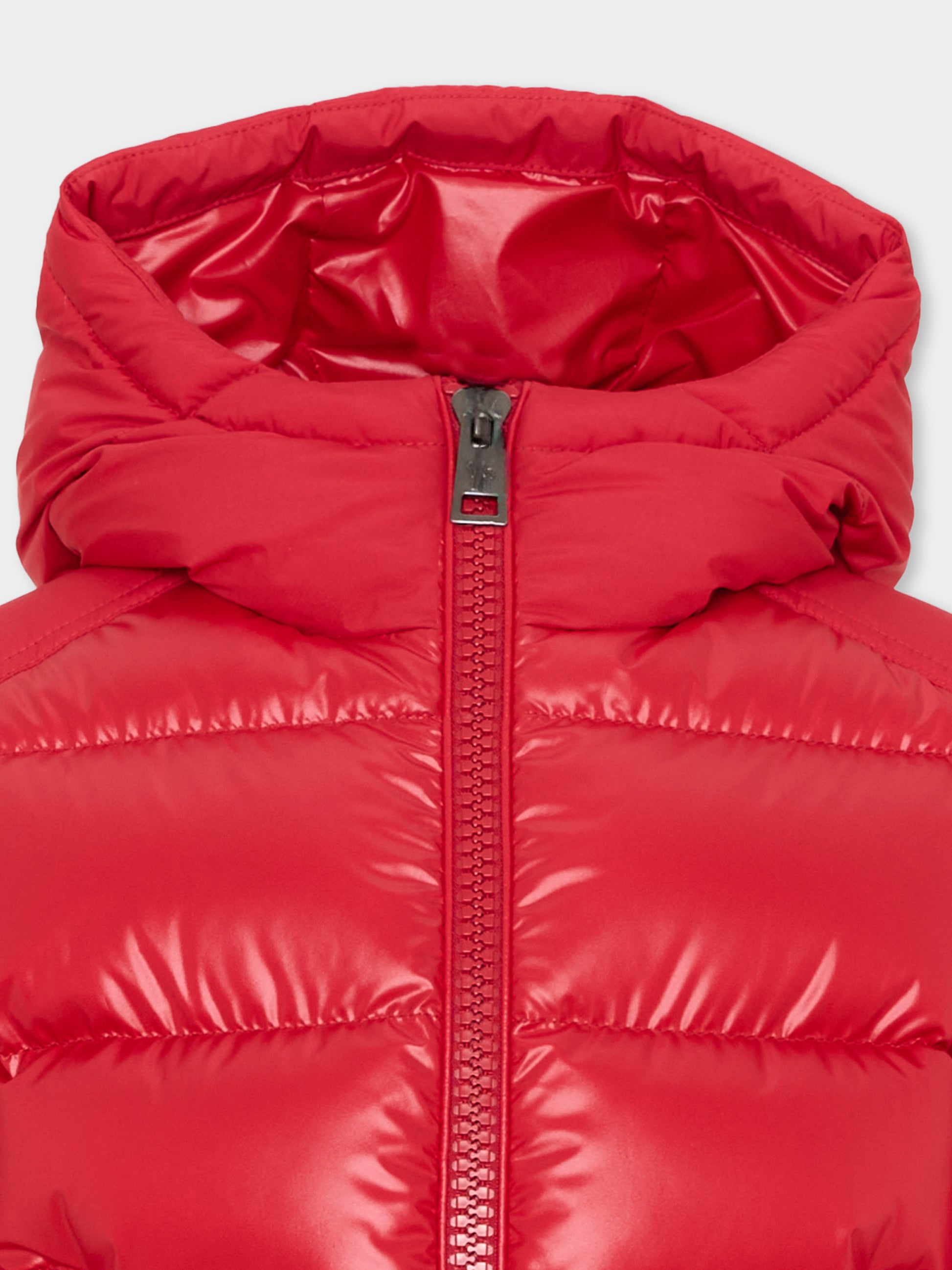 Piumini rosso Hyoseris per bambini con logo,Moncler Kids,L2954 1A00076 597YX 457