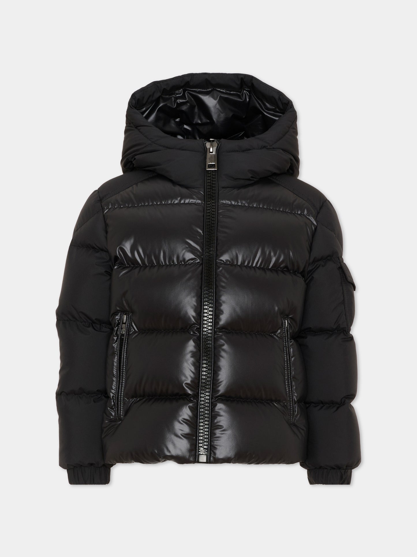 Piumini nero Hyoseris per bambino con logo,Moncler Kids,L2954 1A00076 597YX 999