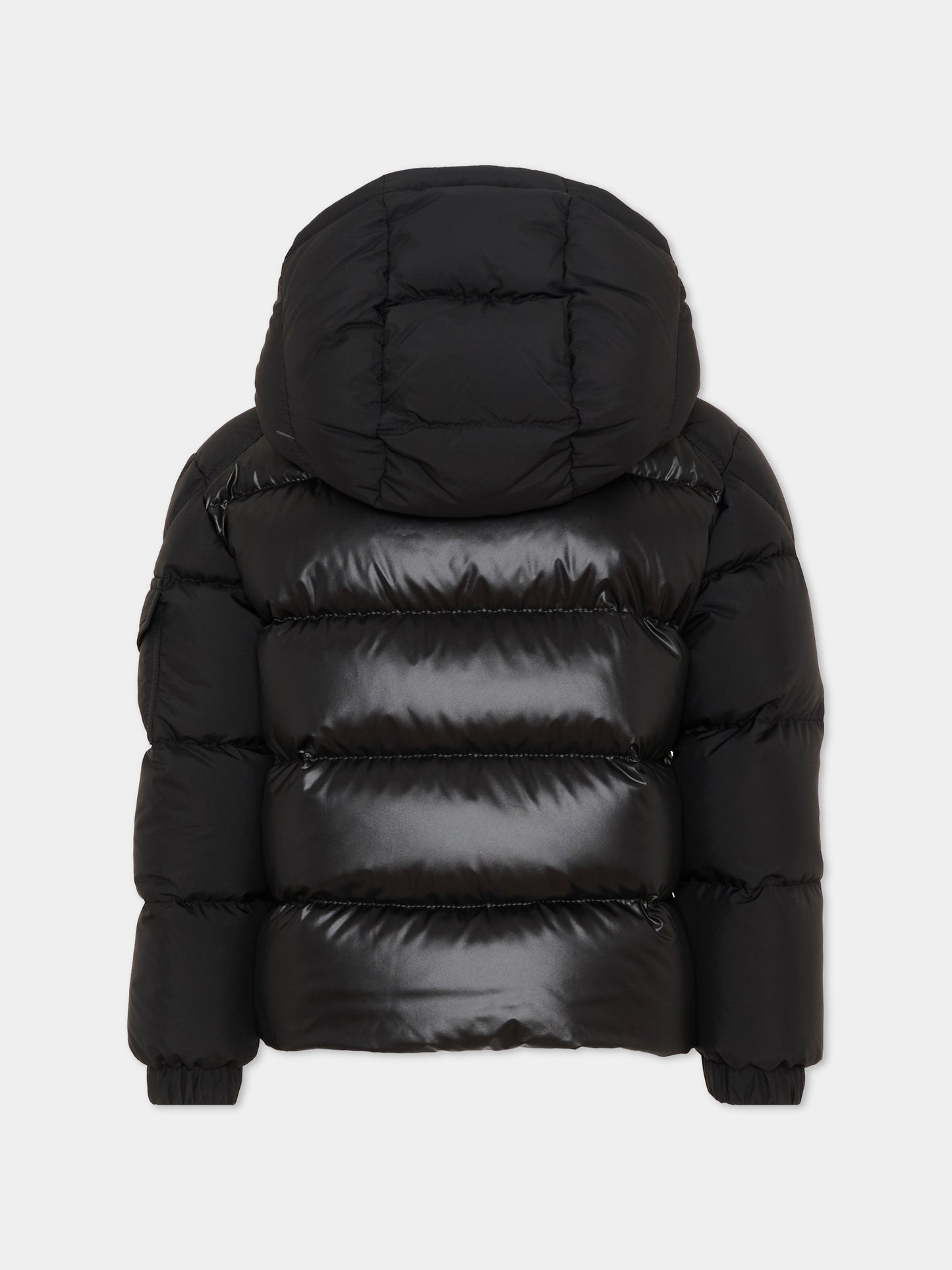 Piumini nero Hyoseris per bambino con logo,Moncler Kids,L2954 1A00076 597YX 999