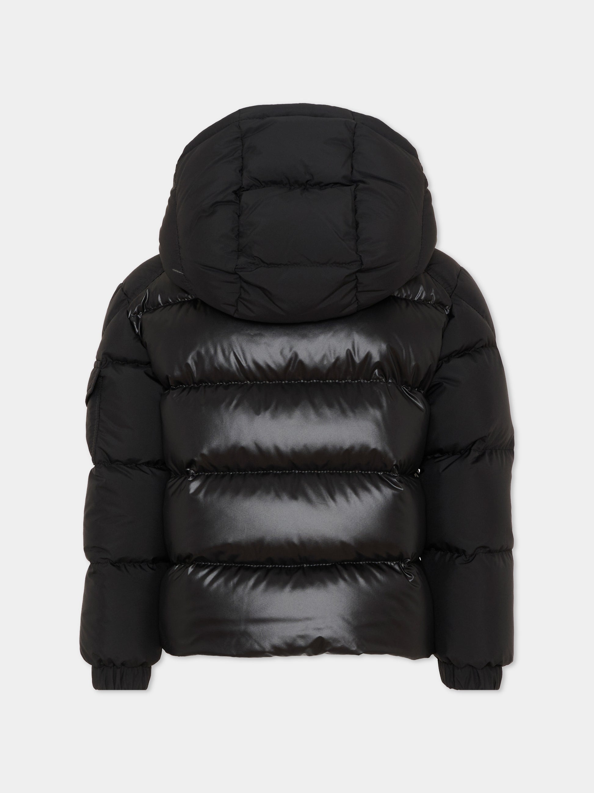 Piumini nero Hyoseris per bambino con logo,Moncler Kids,L2954 1A00076 597YX 999