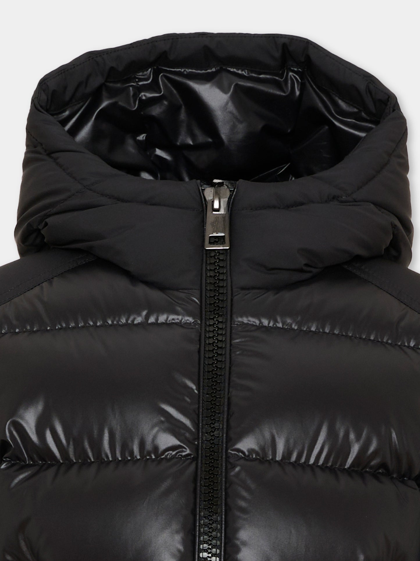 Piumini nero Hyoseris per bambino con logo,Moncler Kids,L2954 1A00076 597YX 999