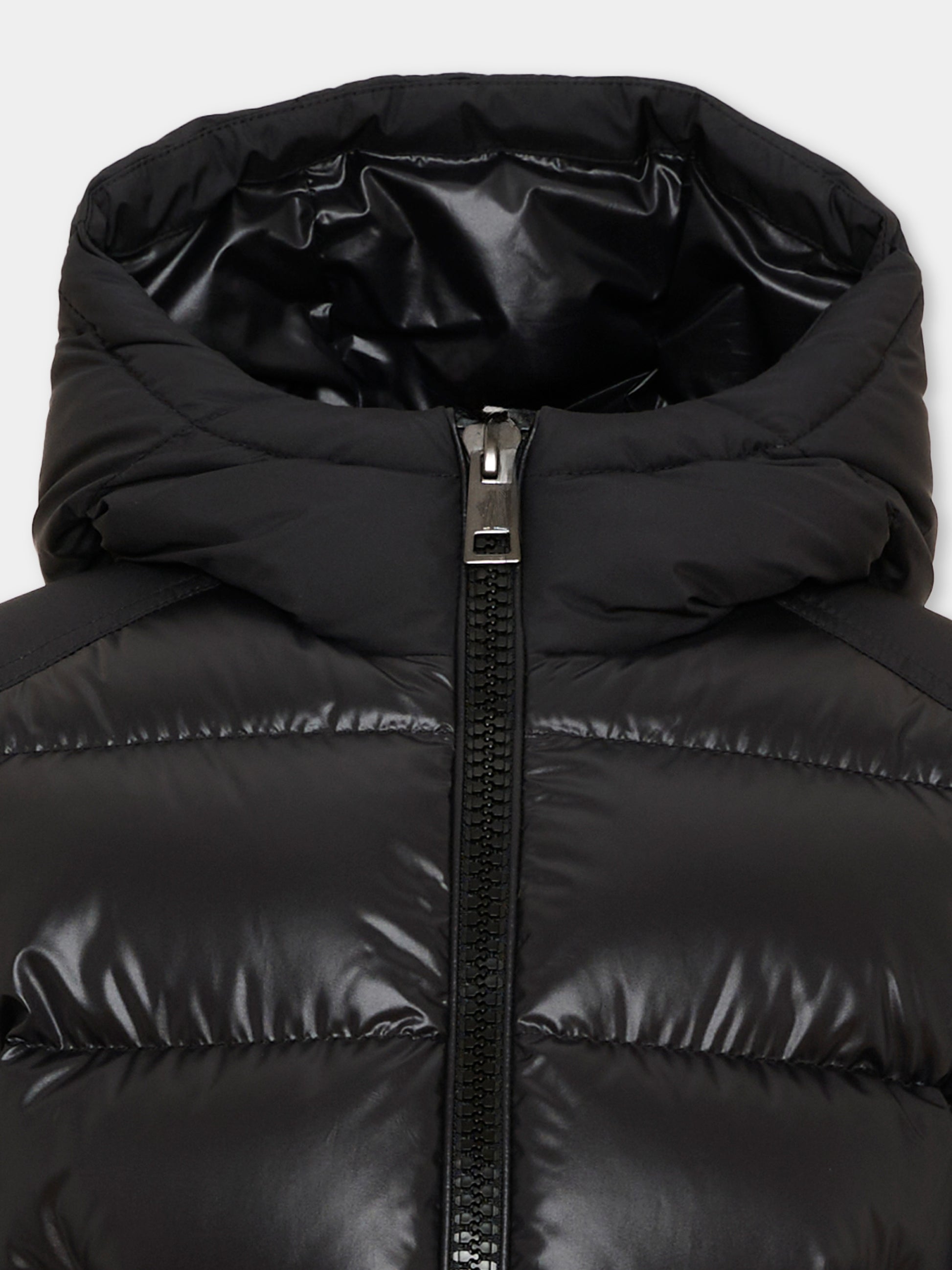 Piumini nero Hyoseris per bambino con logo,Moncler Kids,L2954 1A00076 597YX 999