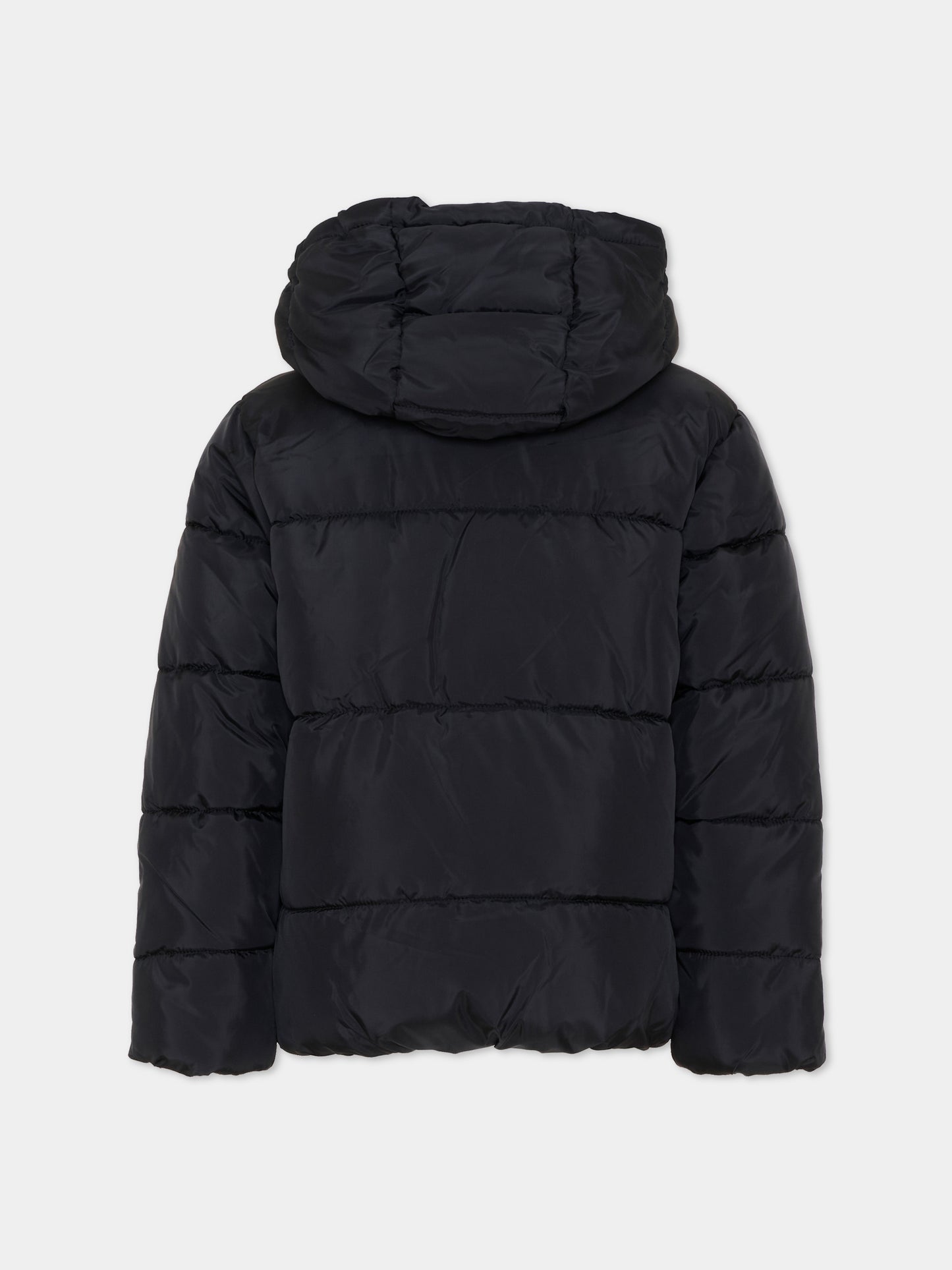 Piumino nero per bambina con cappuccio,Levi's Kids,4ER430 K9D