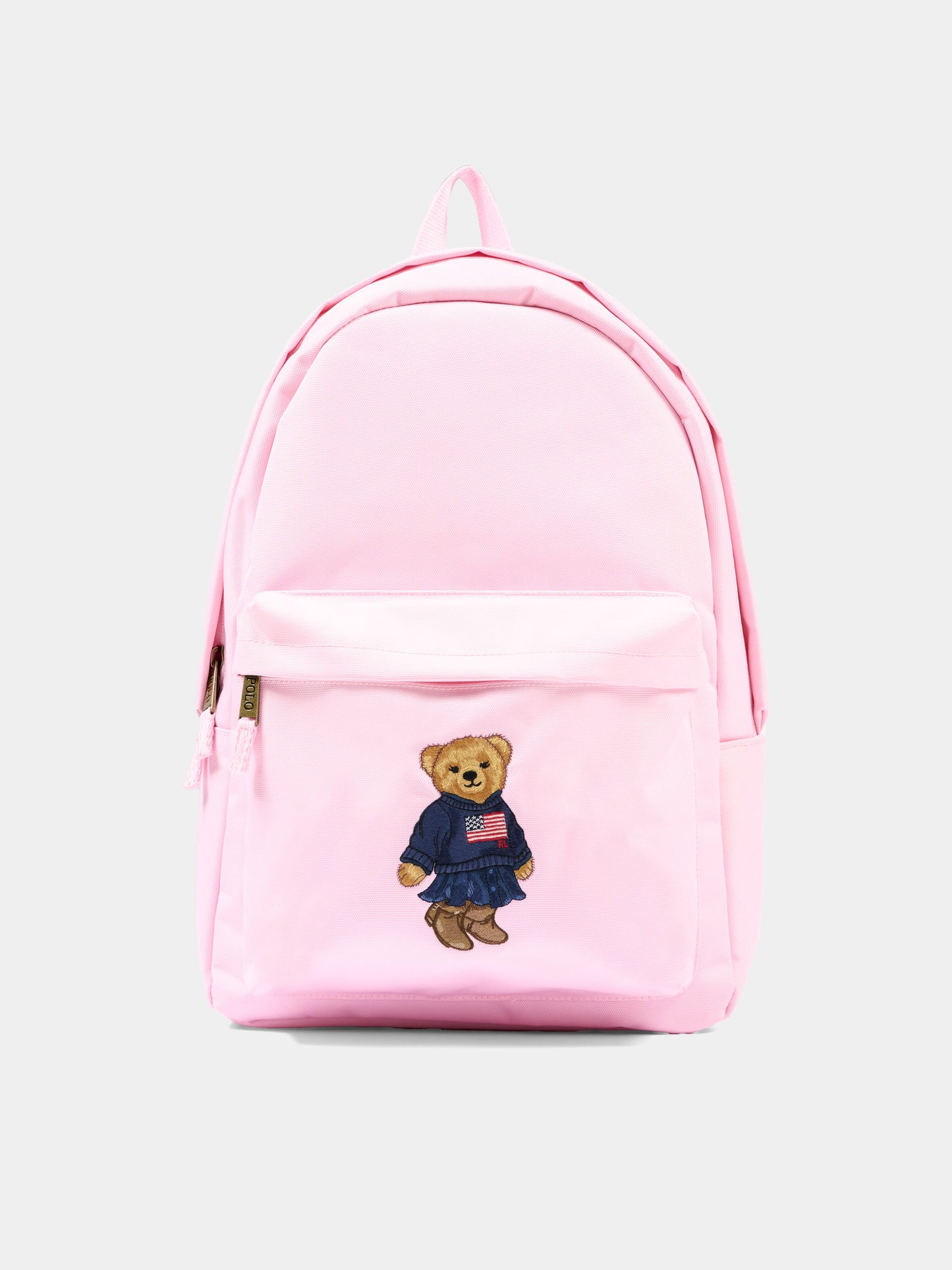 Zaino rosa con Polo Bear,Ralph Lauren Kids,9AR149 AP7