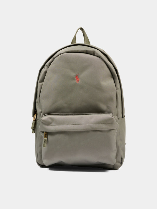 Zaino verde con Pony ricamato,Ralph Lauren Kids,9AR151 FFF