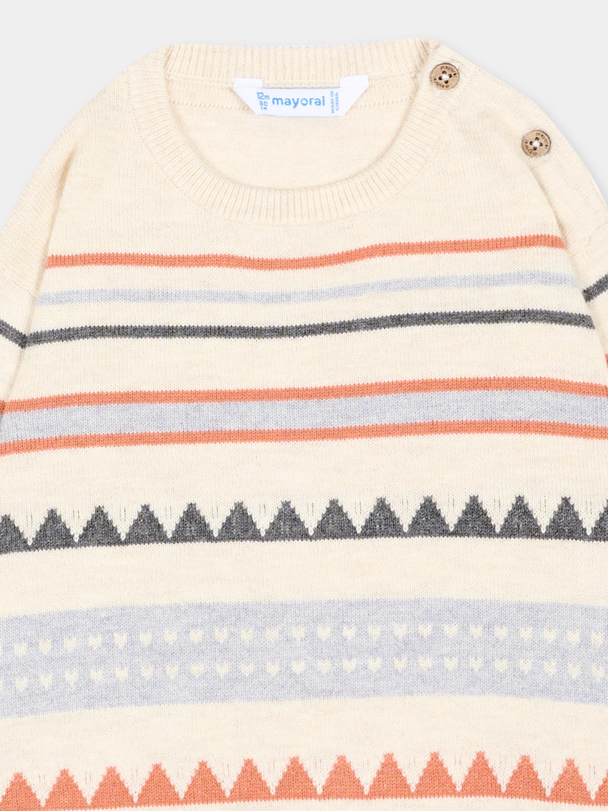 Maglione avorio per neonato,Mayoral,2373 082