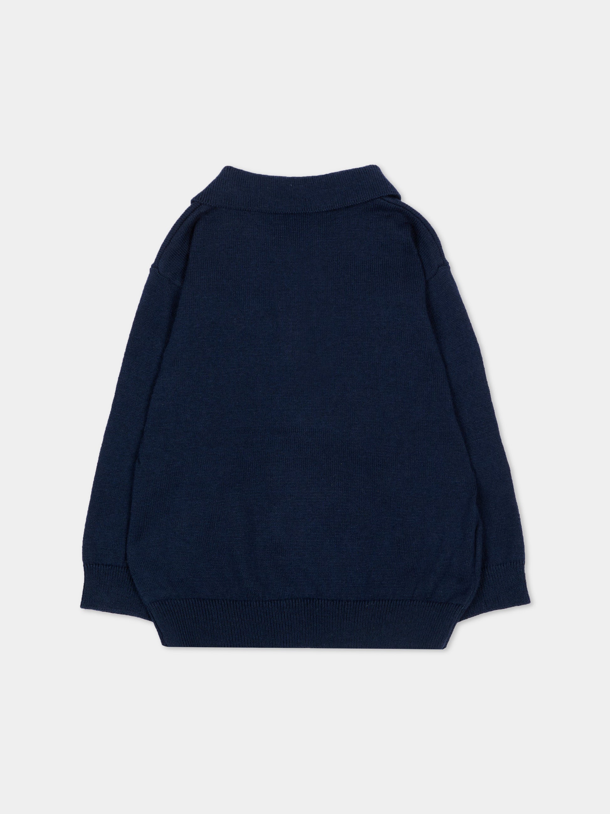 Polo blu per neonato in maglia,Mayoral,2104 035