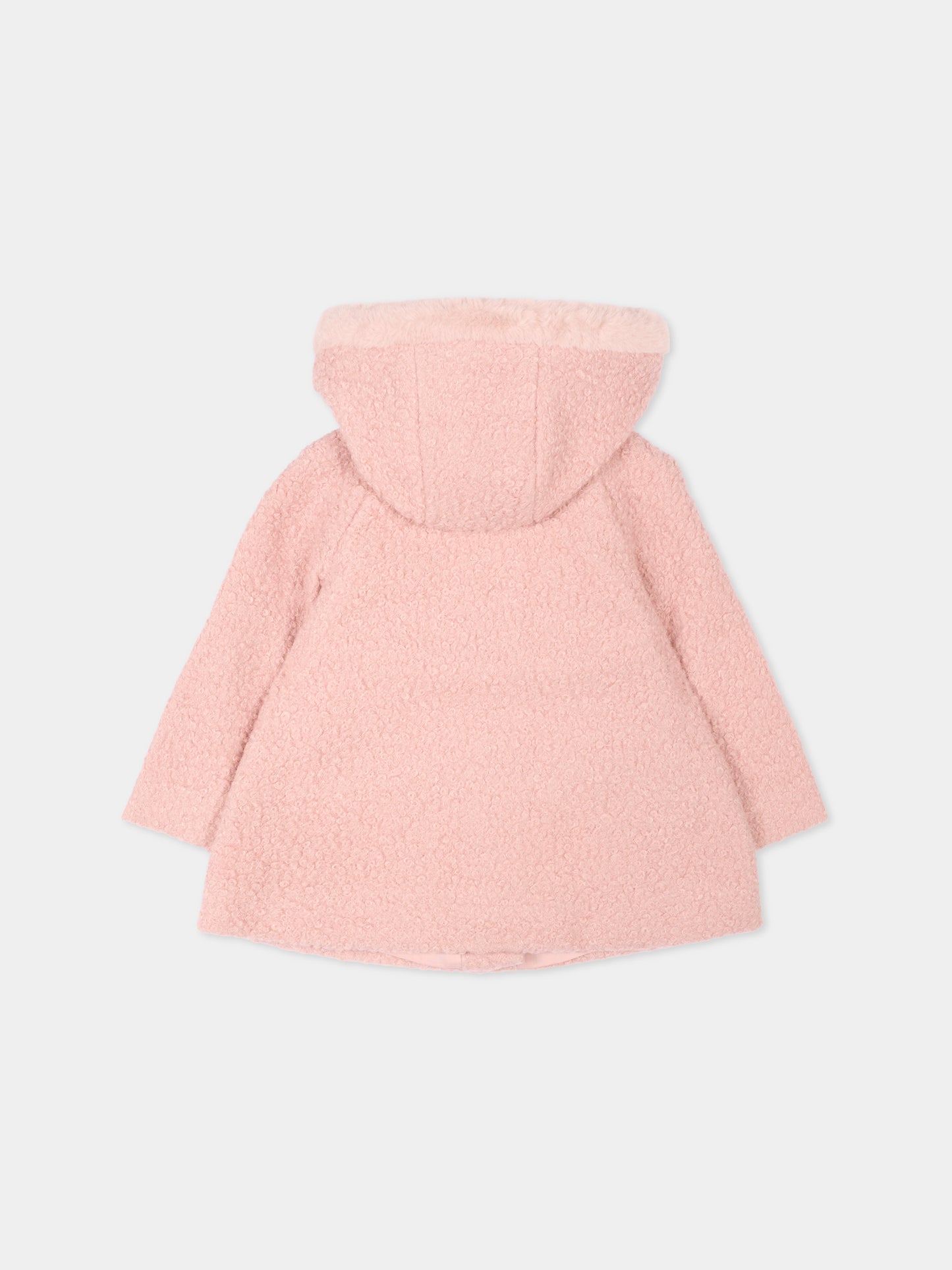 Cappotto rosa per neonata con cappuccio,Mayoral,2436 081