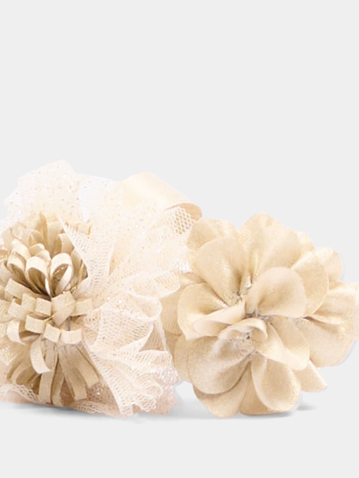 Cerchietto beige per neonata con fiori,Mayoral,10264 043