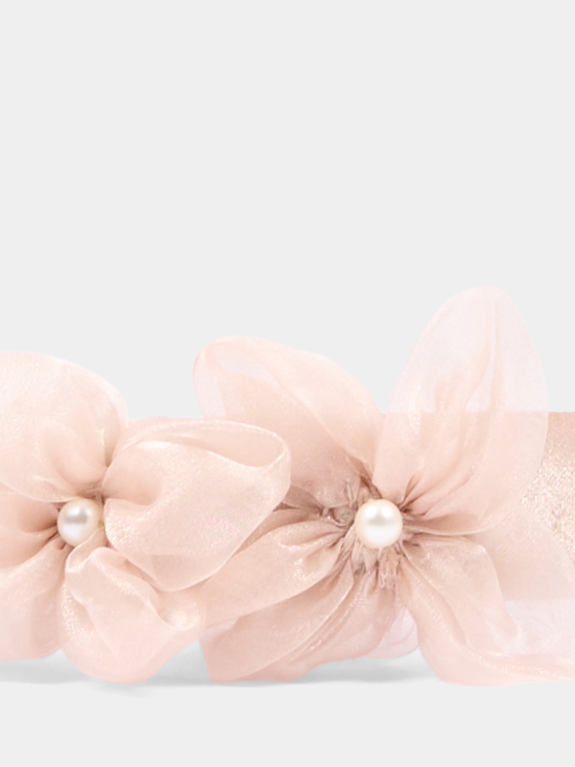 Cerchietto beige per bambina con fiori,Mayoral,10314 013