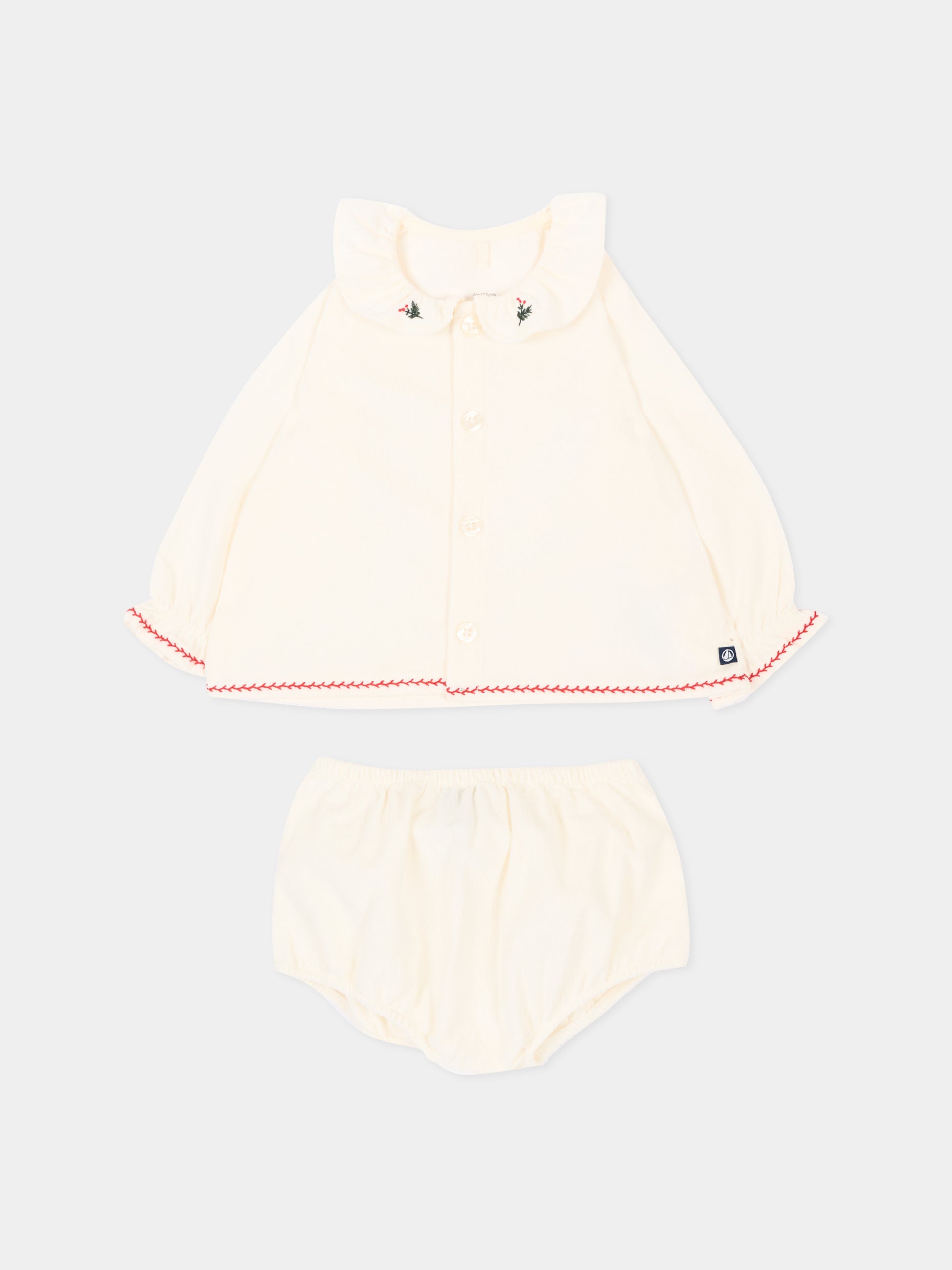 Completo nascita avorio per neonata,Petit Bateau,A0GLR 00