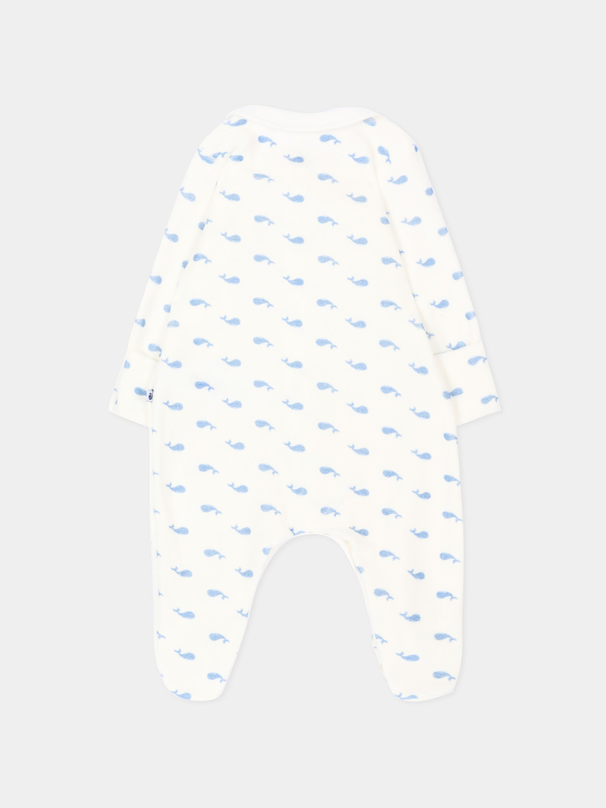 Tutina avorio per neonati con balene,Petit Bateau,A0GAB 01