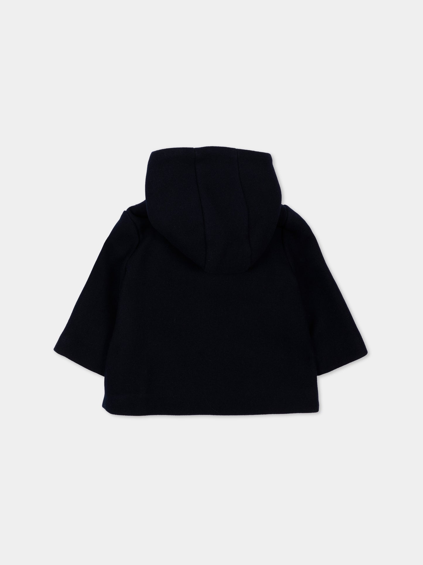 Cappotto blu per neonato con patch logo,Petit Bateau,A0GRD 01