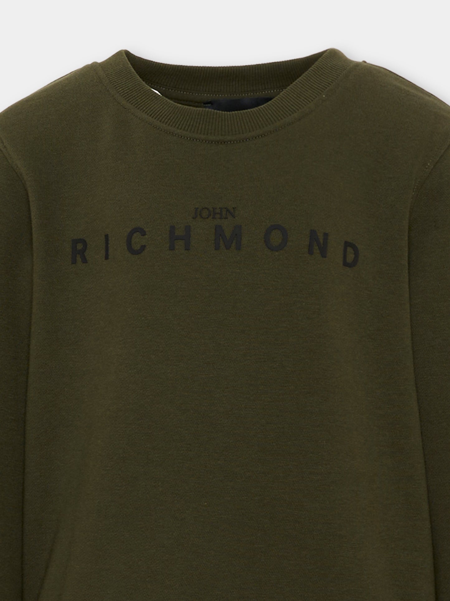 Completo sportivo verde per bambino con logo,Richmond,RBA26006CF OLIVE/BLK OLIVE