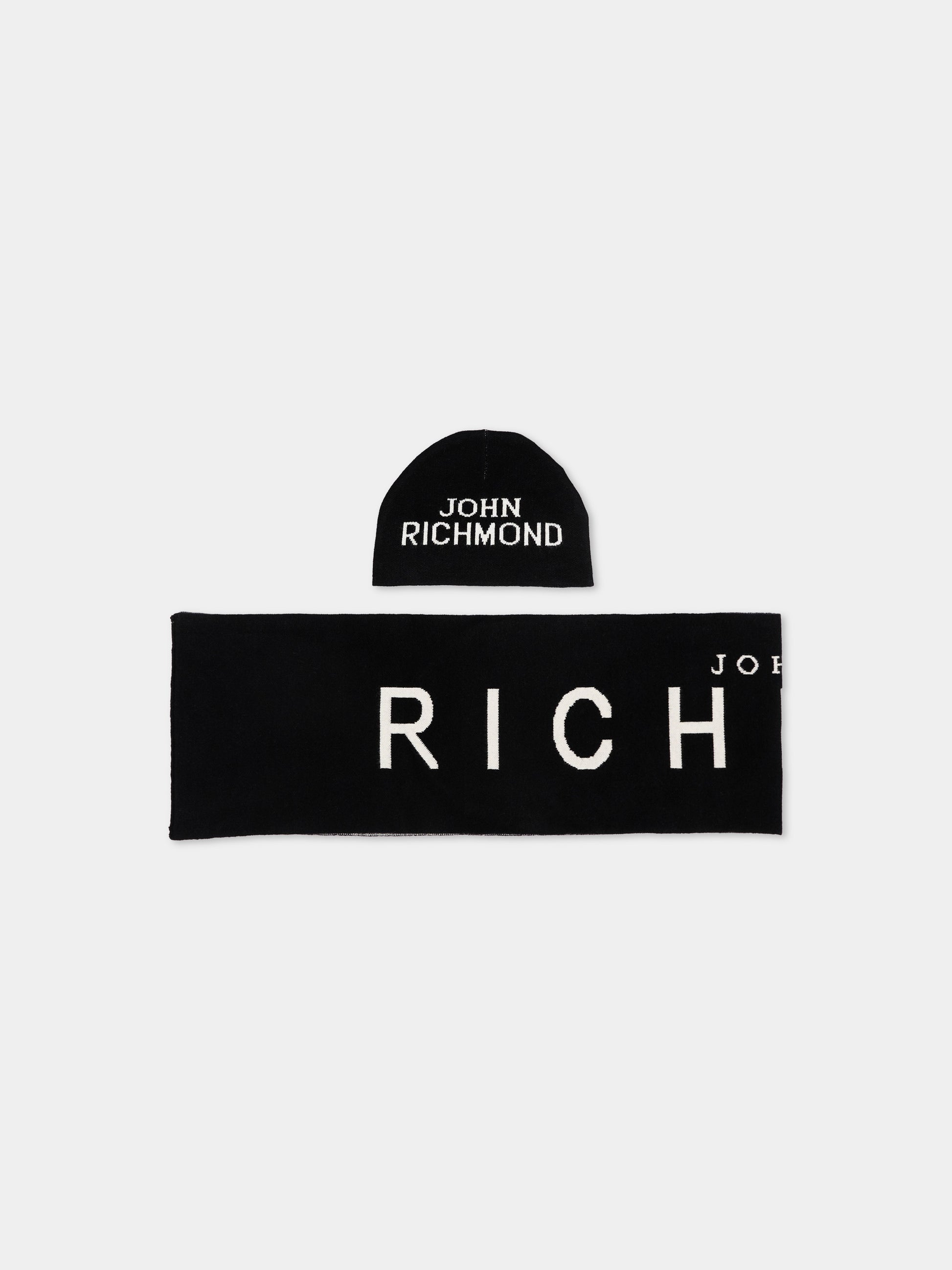 Set accessori nero per bambini con logo,Richmond,RBA26017HS BLACK/WHT BLACK