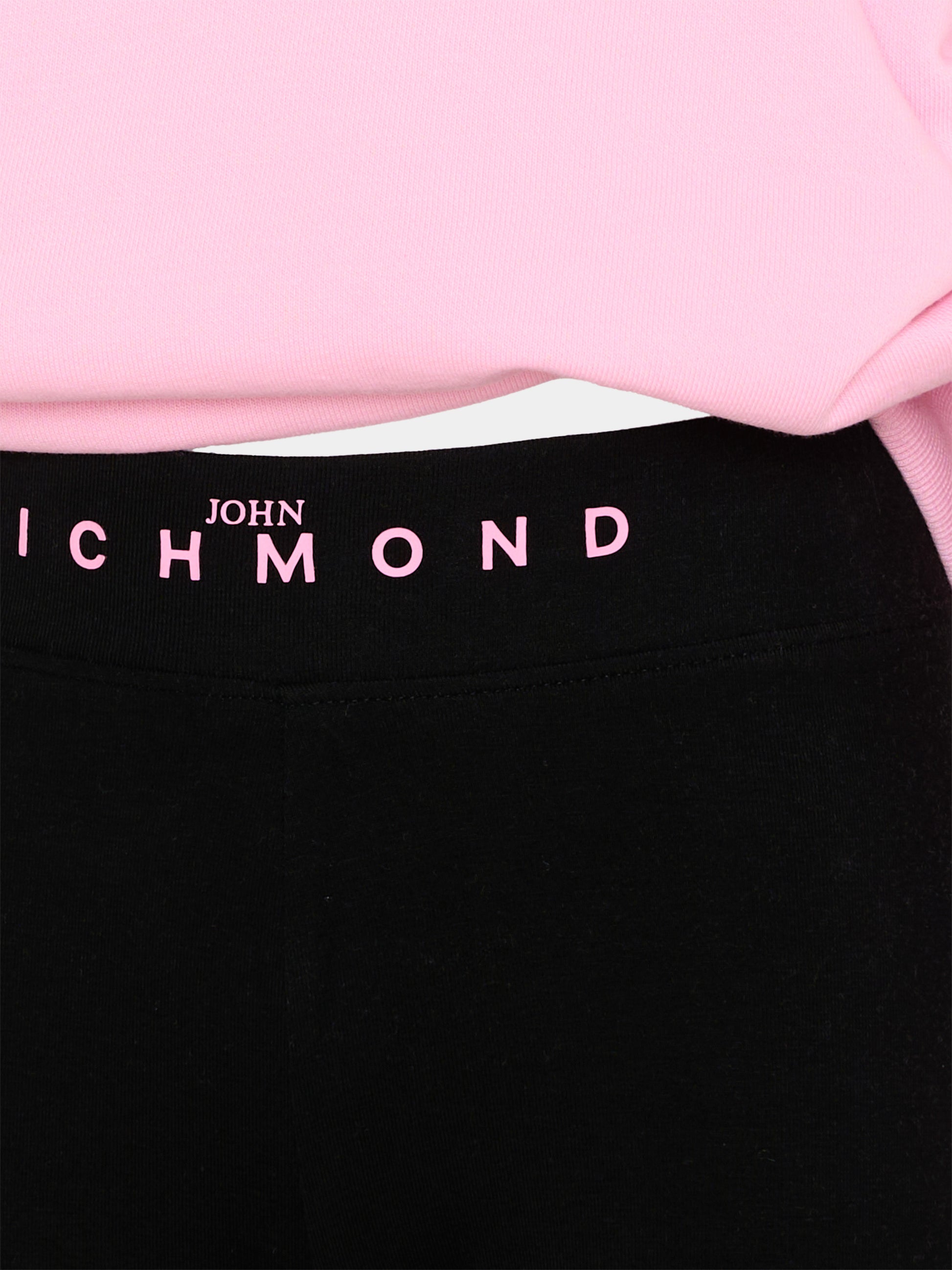 Completo sportivo rosa per bambina con logo,Richmond,RGA26020CF PINK_B/BLK PINK BEGONIA