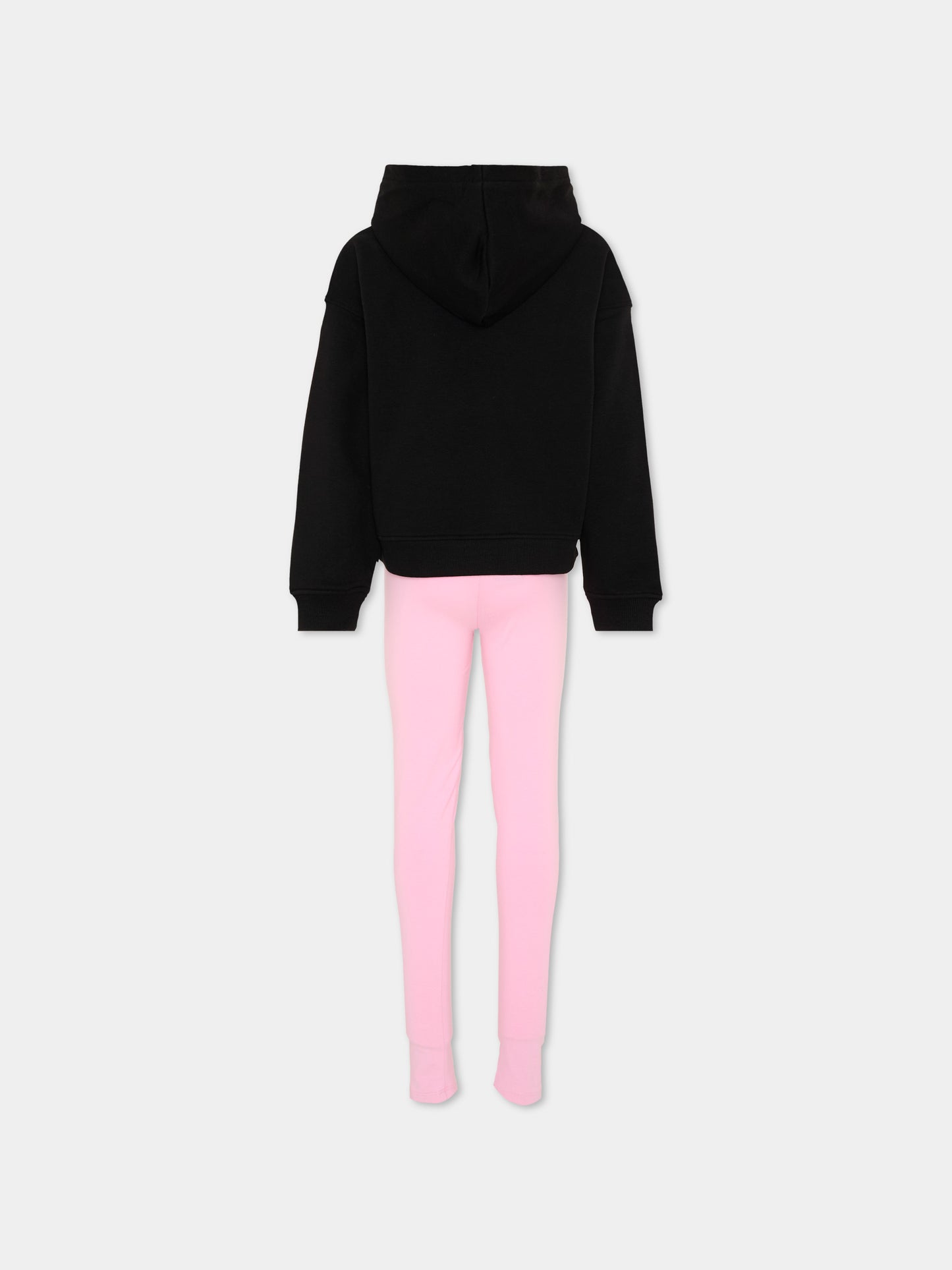 Completo sportivo nero per bambina con logo,Richmond,RGA26020CF BLACK/P.B. BLACK