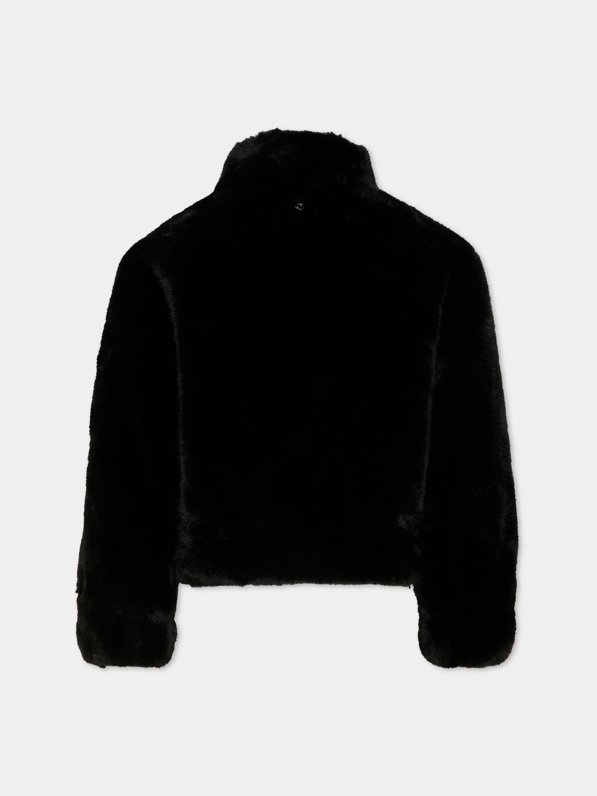 Ecopelliccia nera per bambina con logo,Richmond,RGA26097PL BLACK BLACK