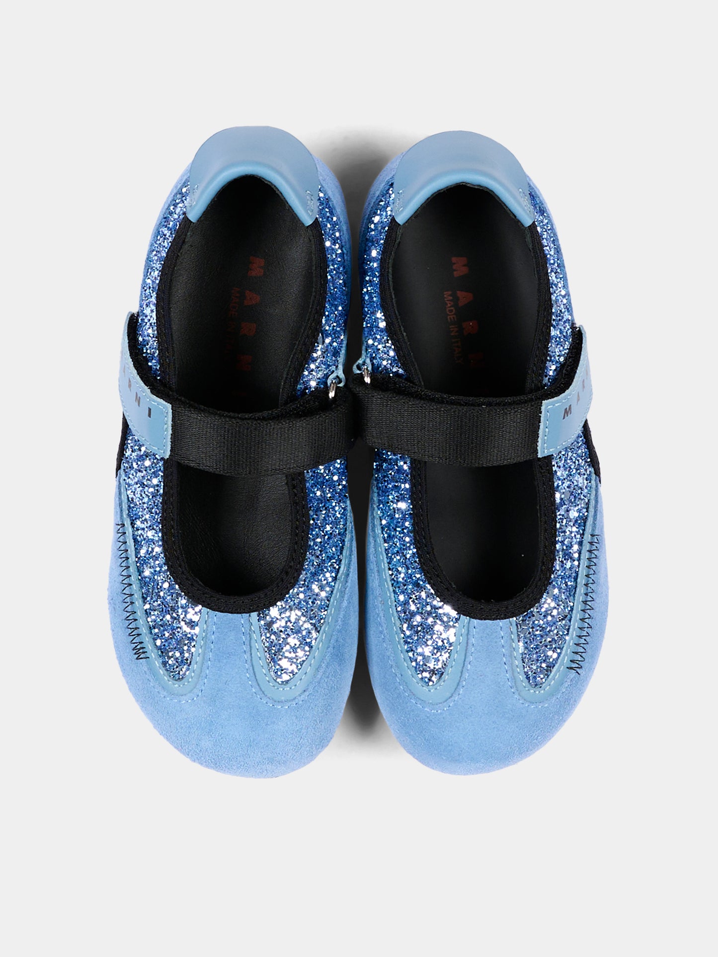 Ballerine celeste per bambina con logo,Marni Kids,83788 VAR3