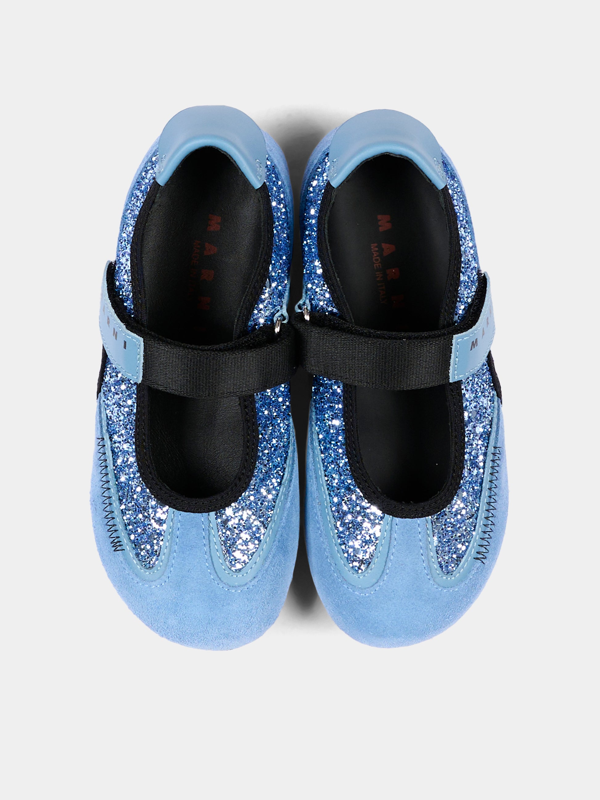 Ballerine celeste per bambina con logo,Marni Kids,83788 VAR3
