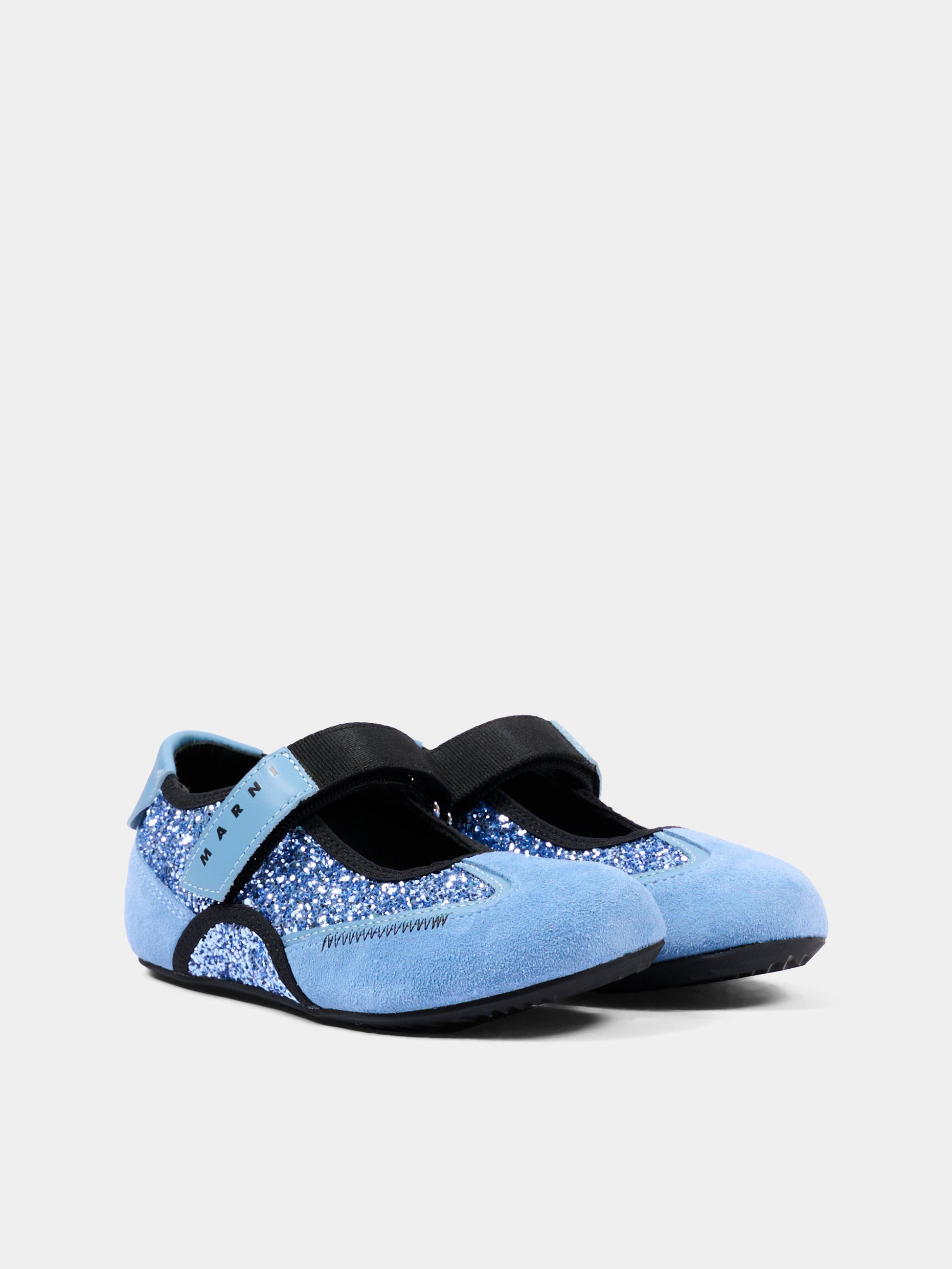 Ballerine celeste per bambina con logo,Marni Kids,83788 VAR3