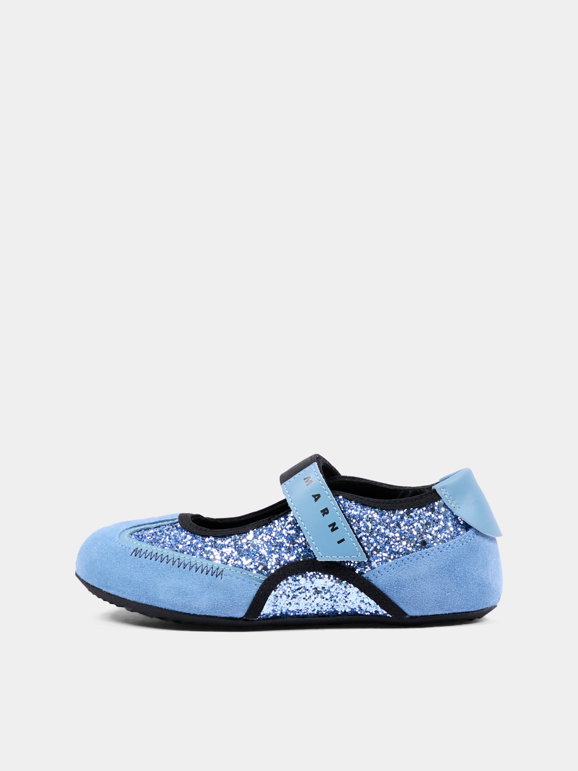 Ballerine celeste per bambina con logo,Marni Kids,83788 VAR3